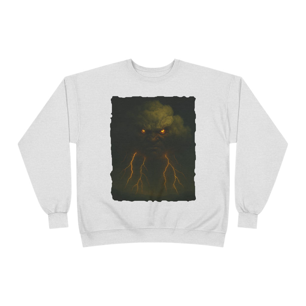 Storm Spirit Crewneck Sweatshirt — Lightning Cloud Monster Graphic