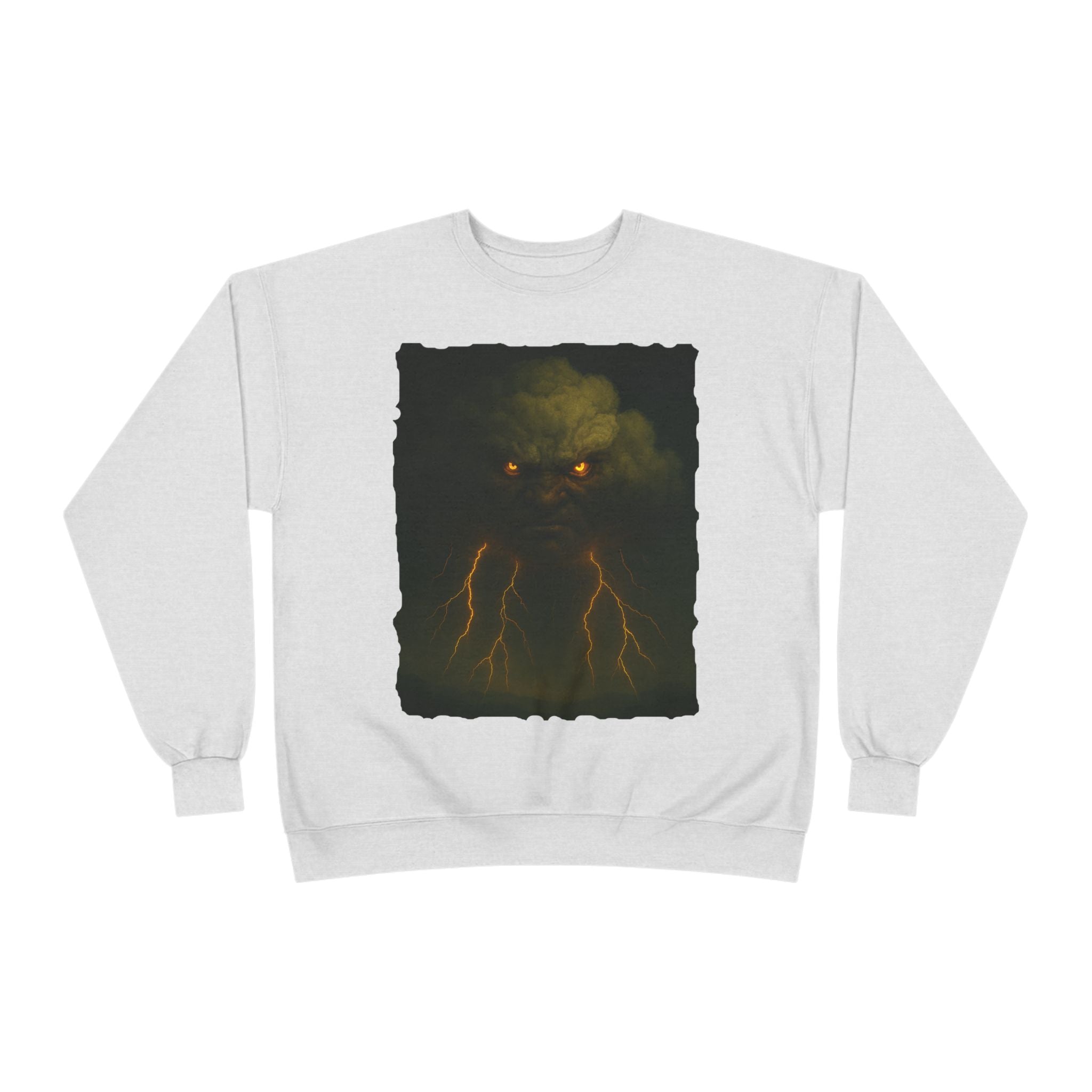 Storm Spirit Crewneck Sweatshirt — Lightning Cloud Monster Graphic