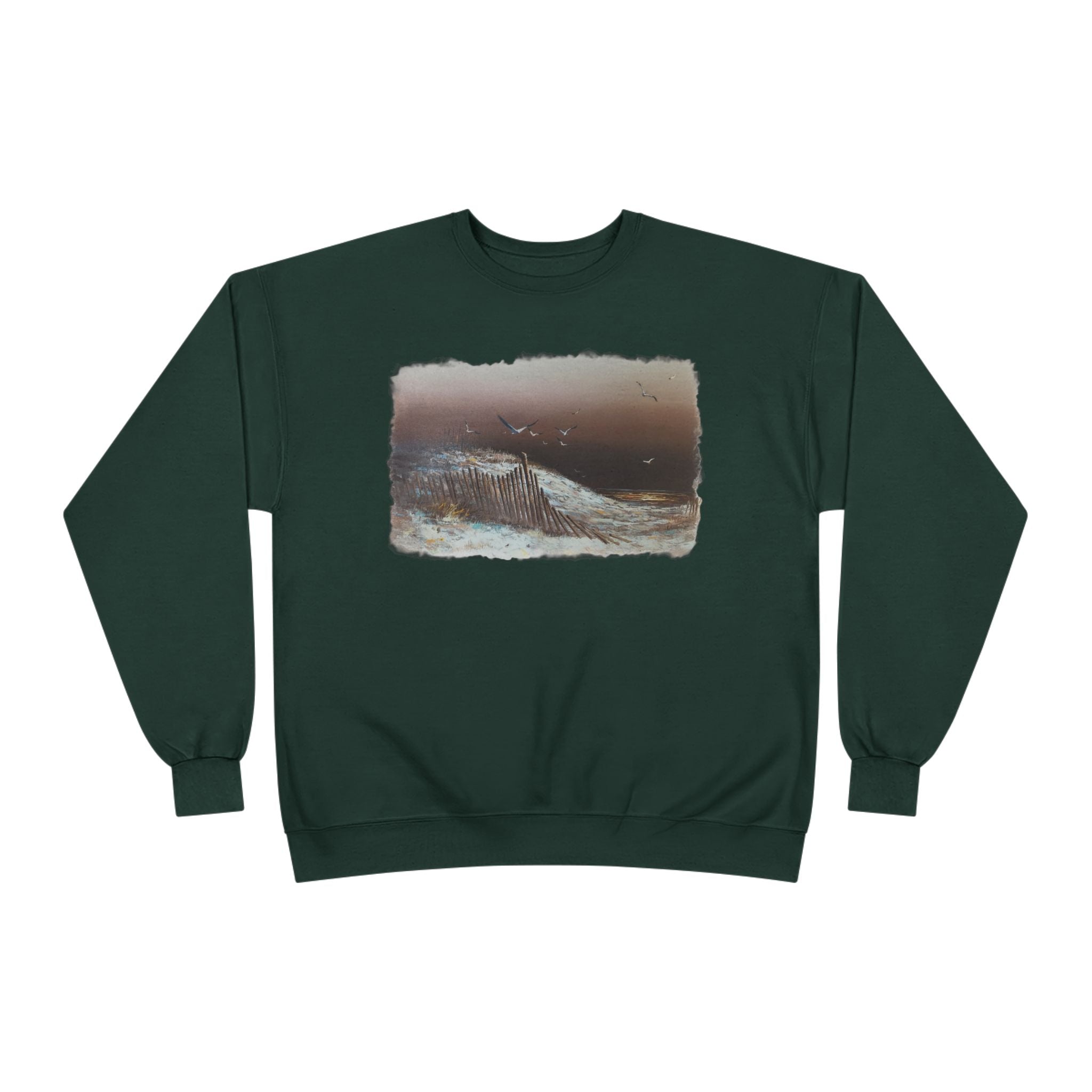 Whale Horizon Crewneck Sweatshirt — Vintage Ocean Graphic