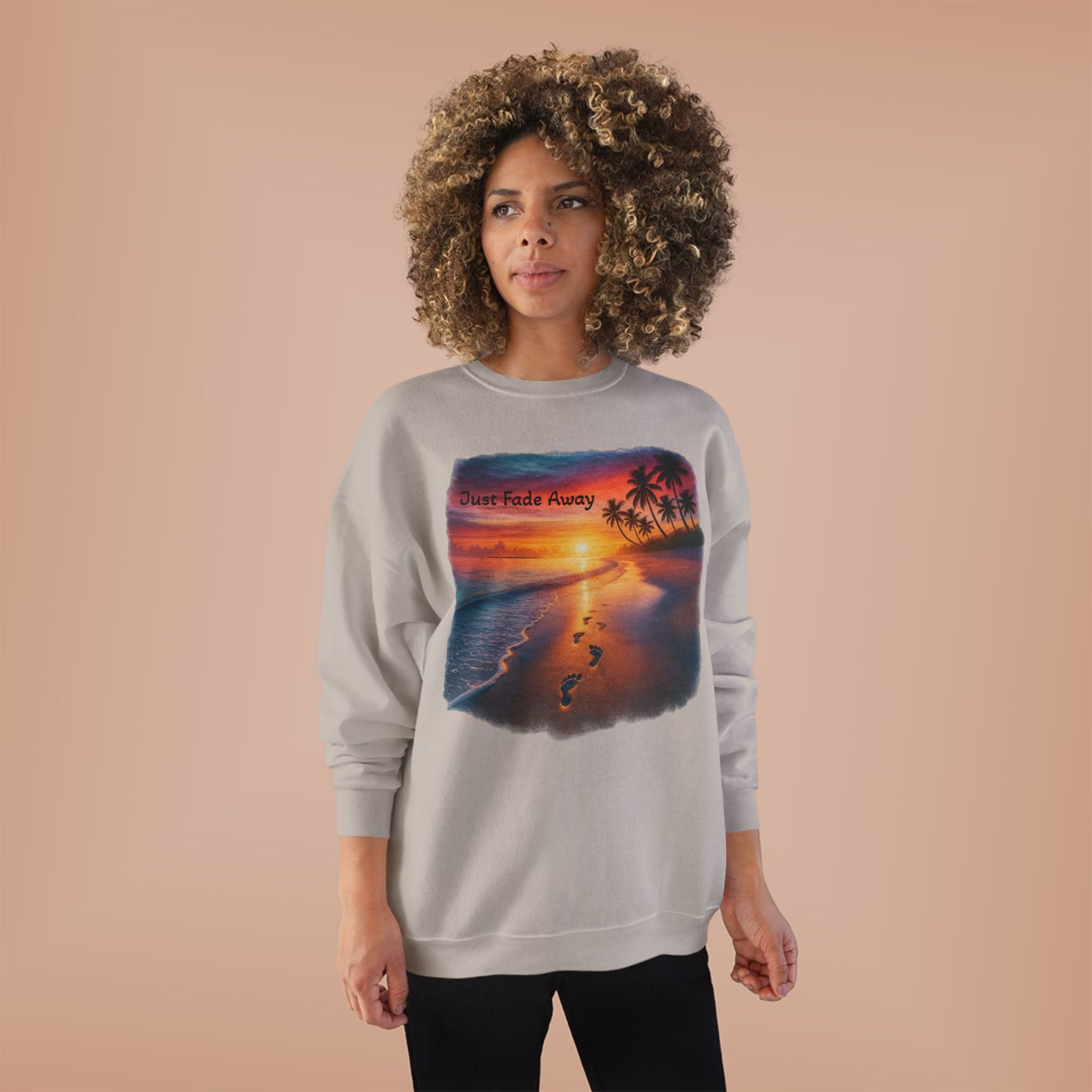 Crewneck Sweatshirt — Sunset Beach "Footprints" Graphic