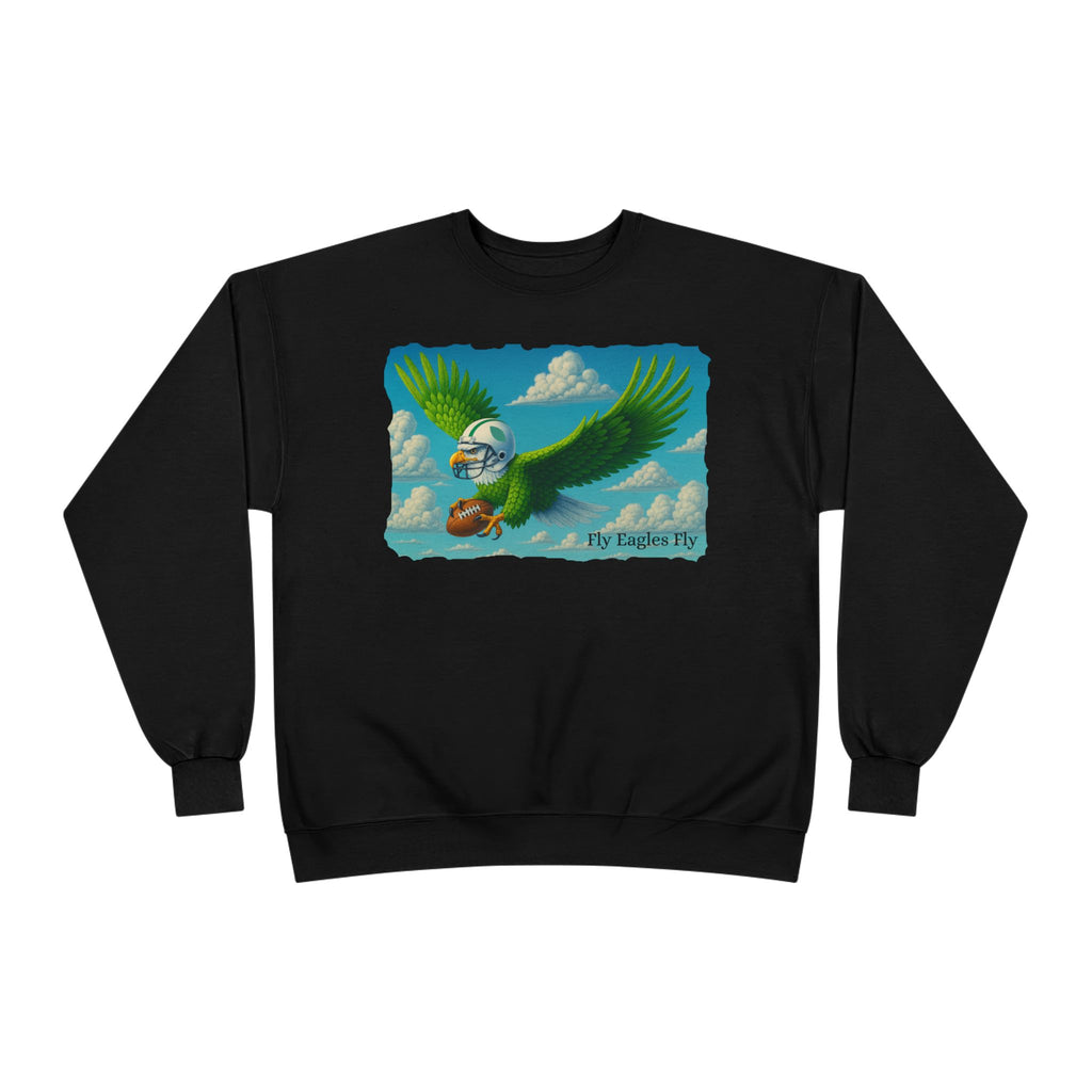 Eagles Fly Crewneck Sweatshirt — Vintage Football Bird Graphic