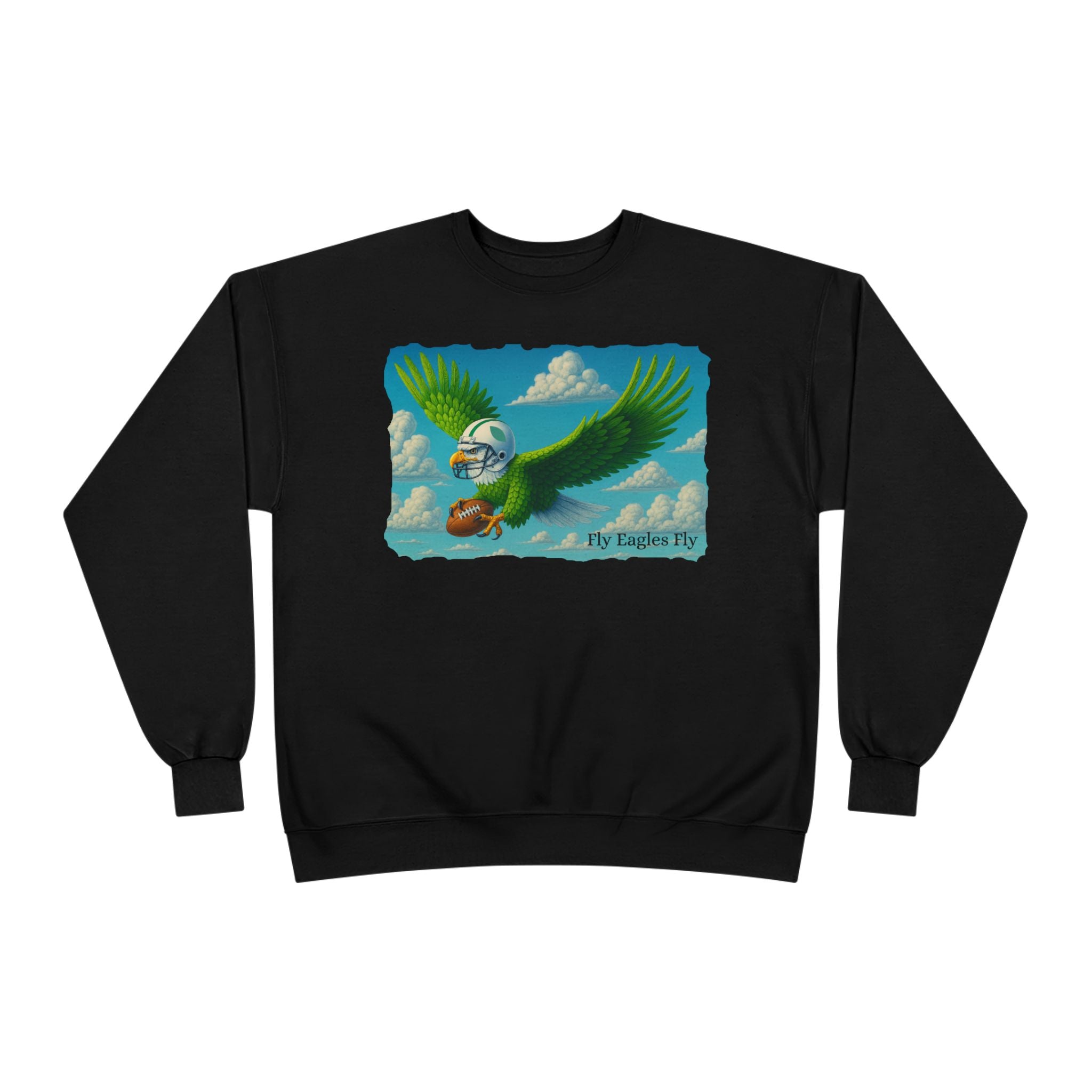 Eagles Fly Crewneck Sweatshirt — Vintage Football Bird Graphic