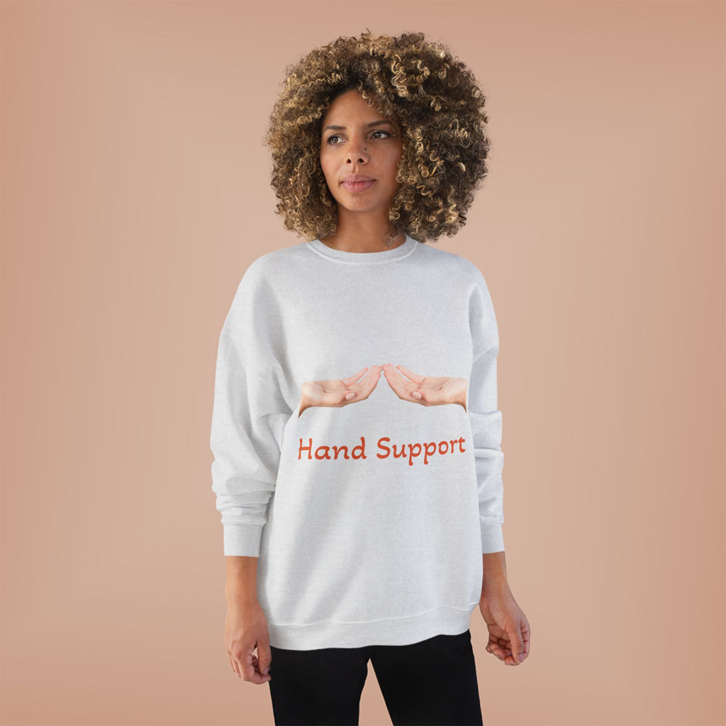 Hand Support Crewneck Sweatshirt — Comfort & Care Graphic