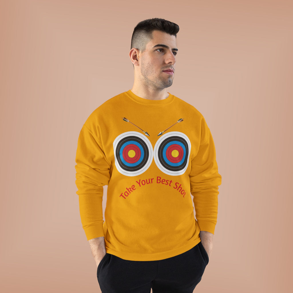 Take Your Best Shot Crewneck Sweatshirt — Archery Target Graphic