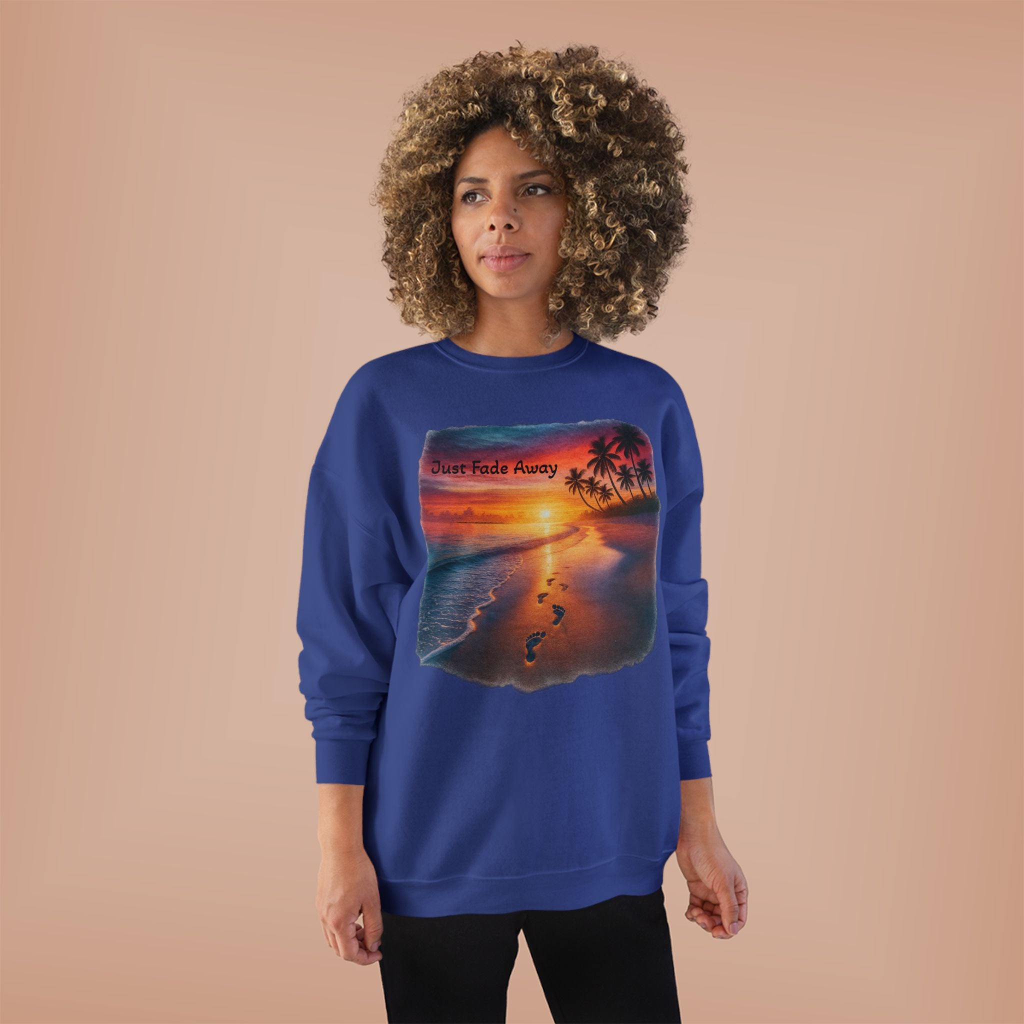 Crewneck Sweatshirt — Sunset Beach "Footprints" Graphic