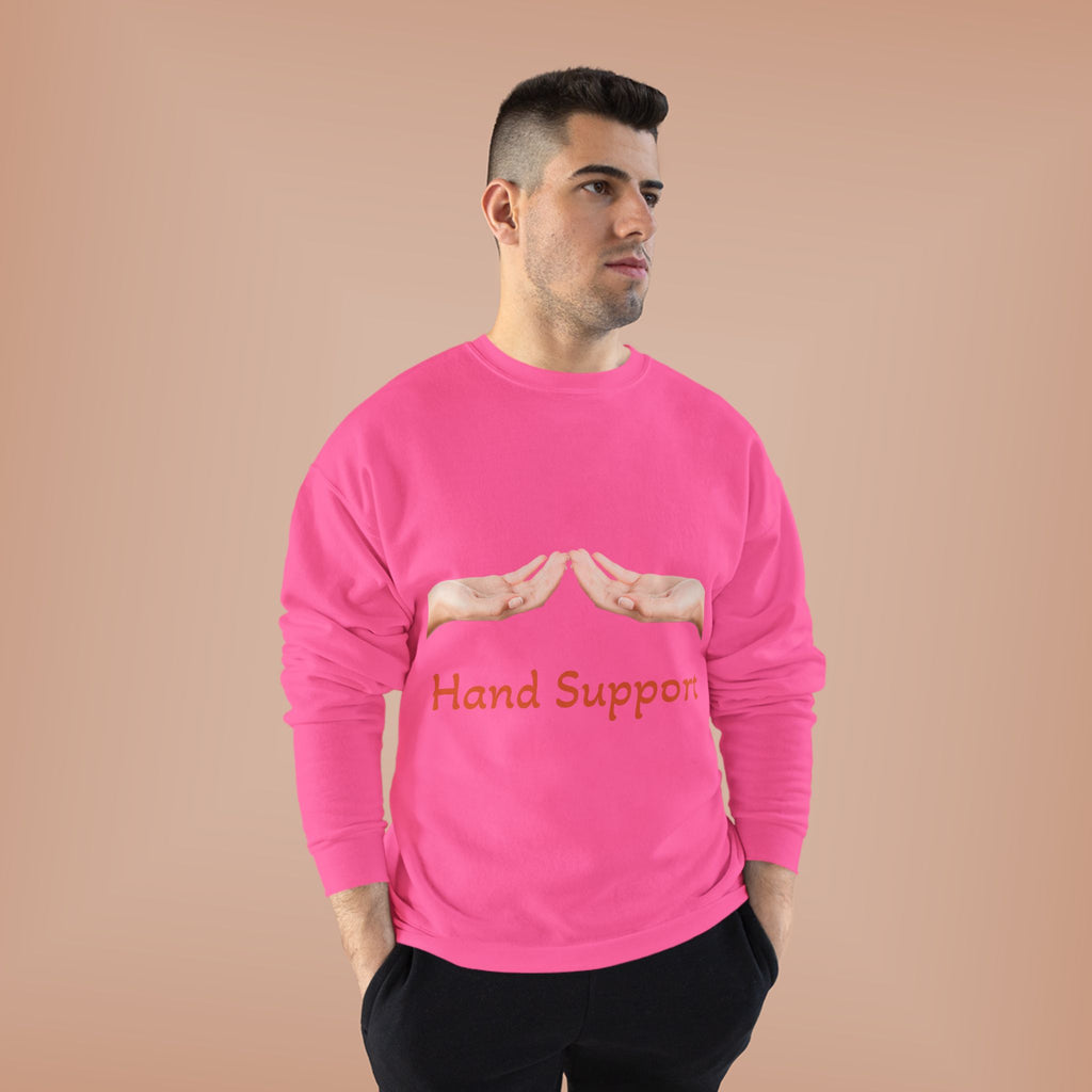 Hand Support Crewneck Sweatshirt — Comfort & Care Graphic