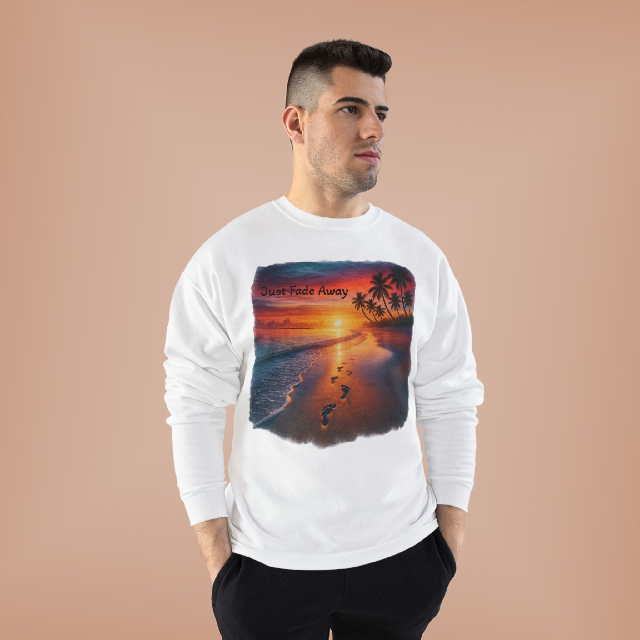 Crewneck Sweatshirt — Sunset Beach "Footprints" Graphic