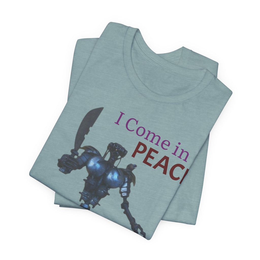 T-Shirt — I Come in Peace Robot Graphic Tee