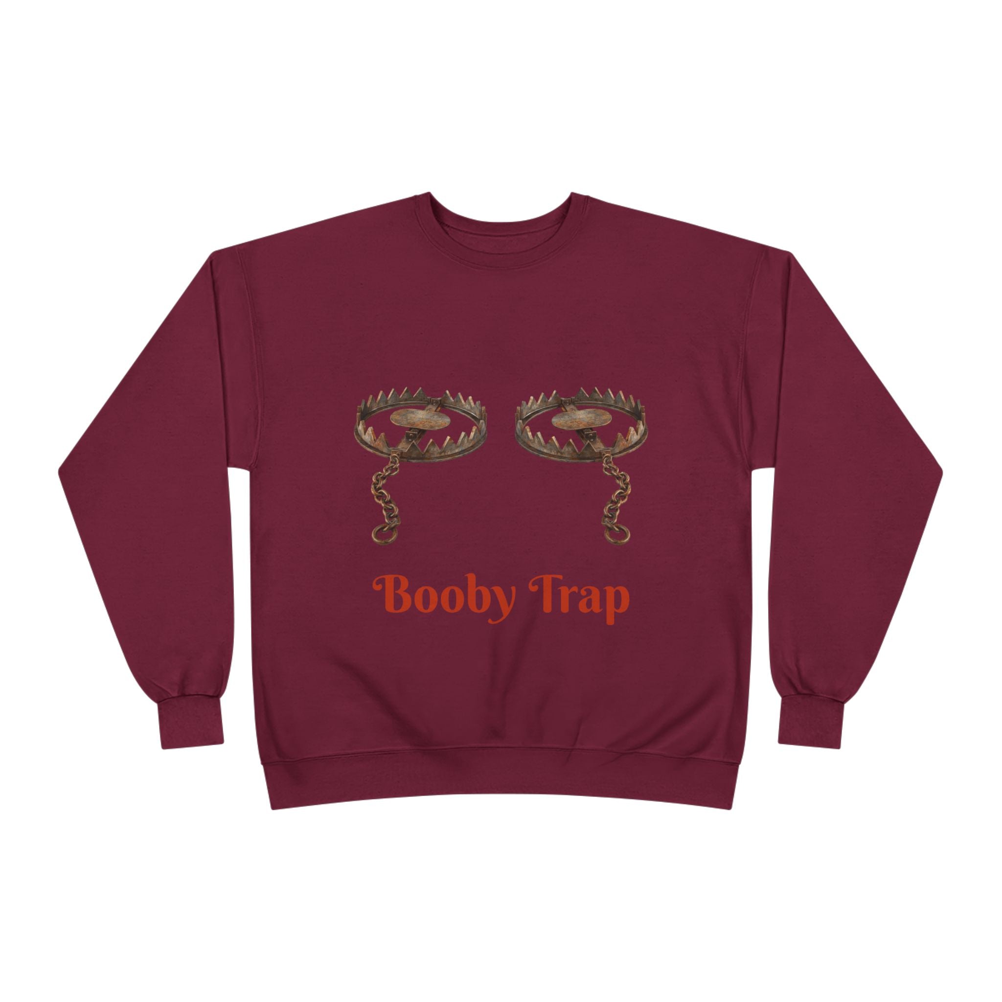 Booby Trap Sweatshirt — Funny Vintage Trap Illustration Humor Pullover