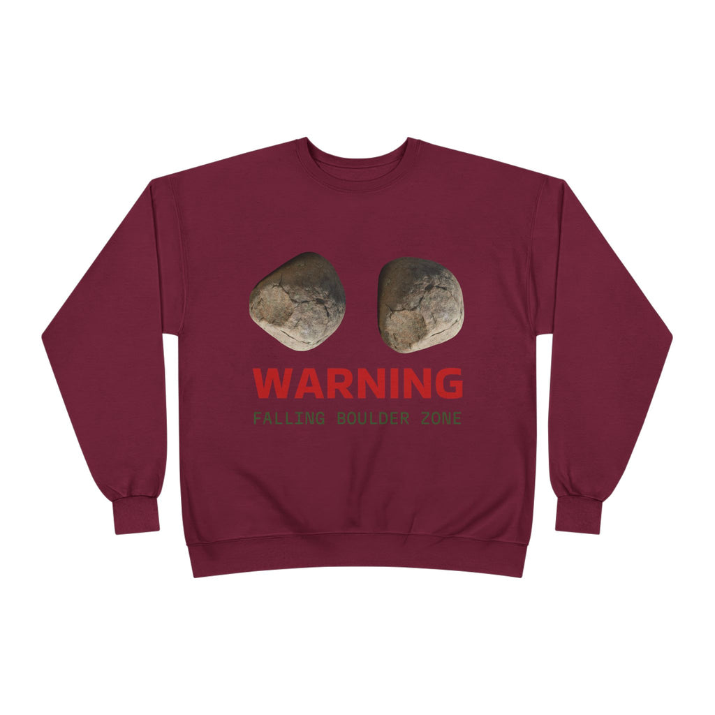 Warning Falling Boulder Zone Crewneck Sweatshirt