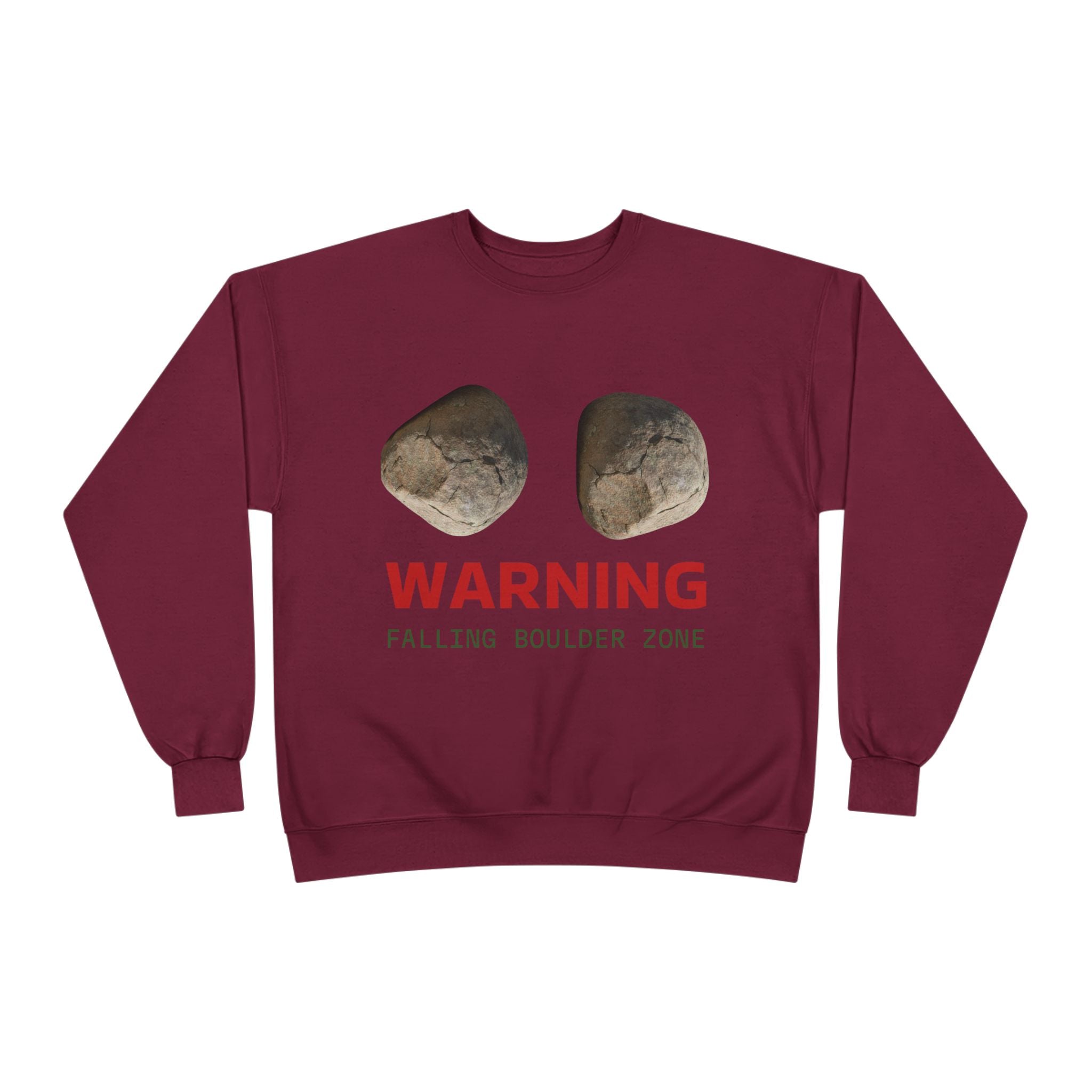 Warning Falling Boulder Zone Crewneck Sweatshirt
