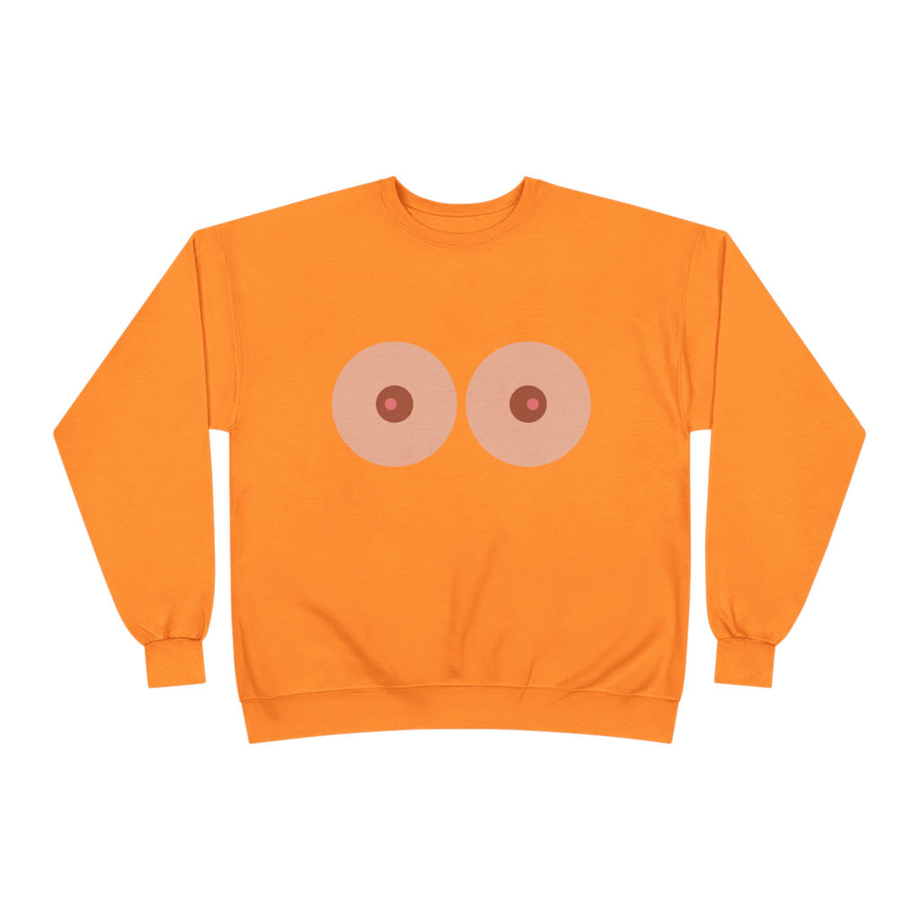 Nipple Graphic Crewneck Sweatshirt – Playful Boob Design, Breast Positivity Pullover