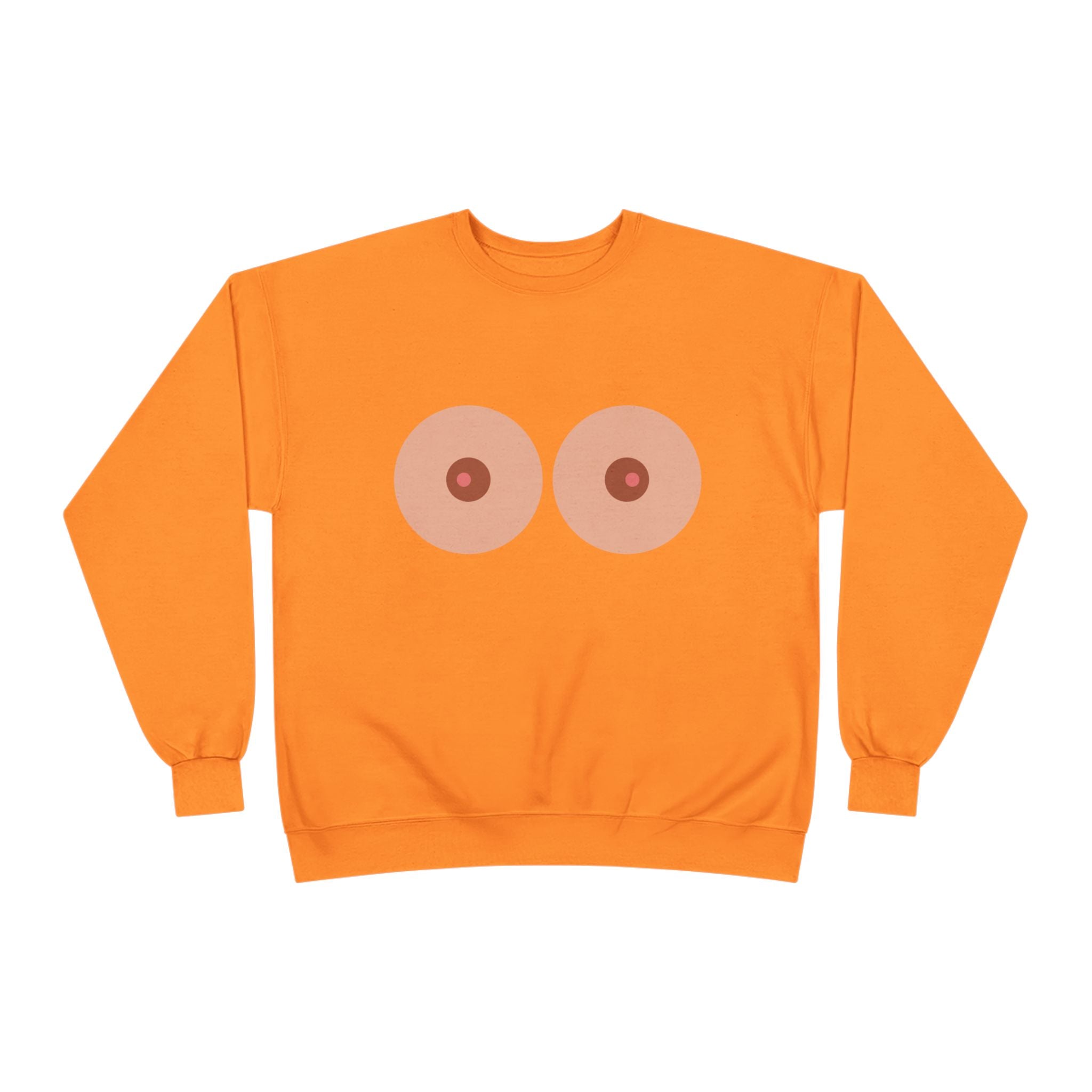 Nipple Graphic Crewneck Sweatshirt – Playful Boob Design, Breast Positivity Pullover