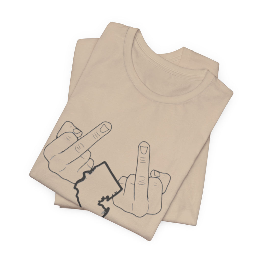 T-Shirt - 'We Love You Too' New Jersey Middle Finger Outline Graphic Tee