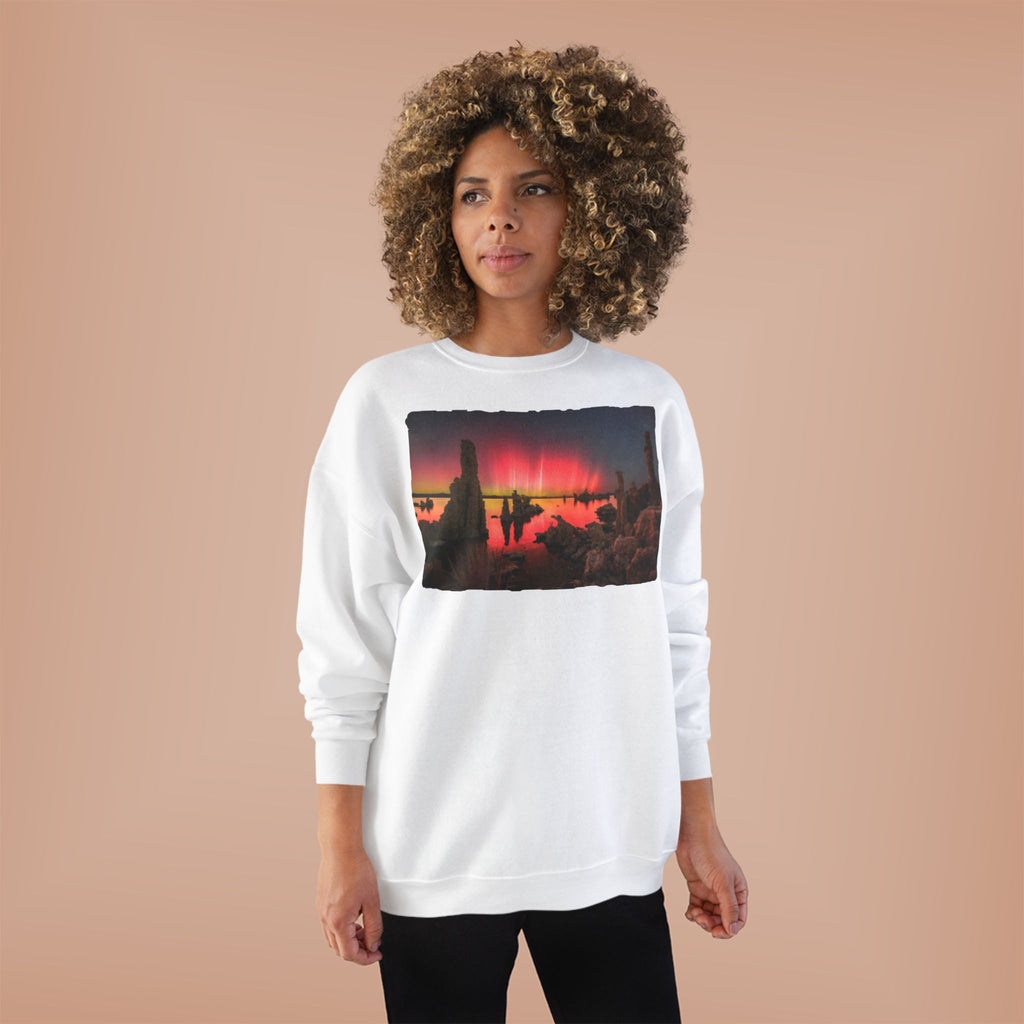 Crewneck Sweatshirt — Neon Desert Nightscape Graphic