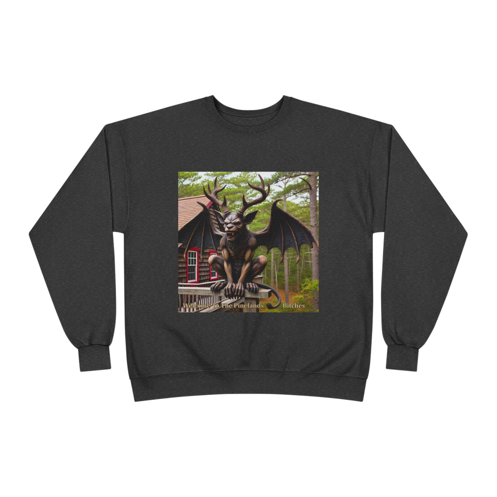 Gargoyle Garden Crewneck Sweatshirt — Gothic Statue Forest Design