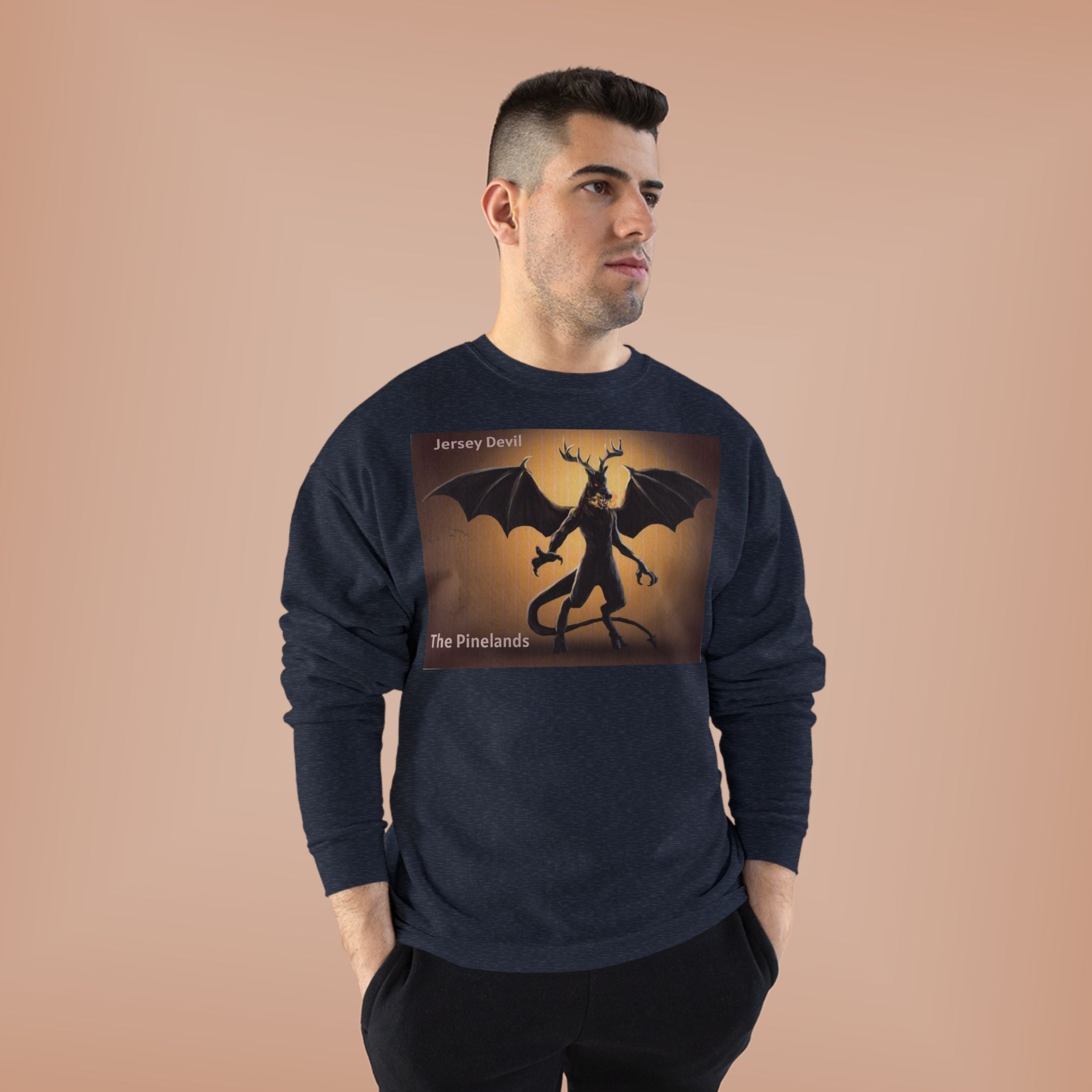 Devil Dragon Crewneck Sweatshirt – "The Firelands" Gothic Fantasy Graphic