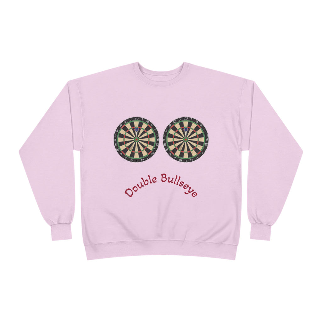 Double Bullseye Crewneck Sweatshirt — Darts Humor Graphic