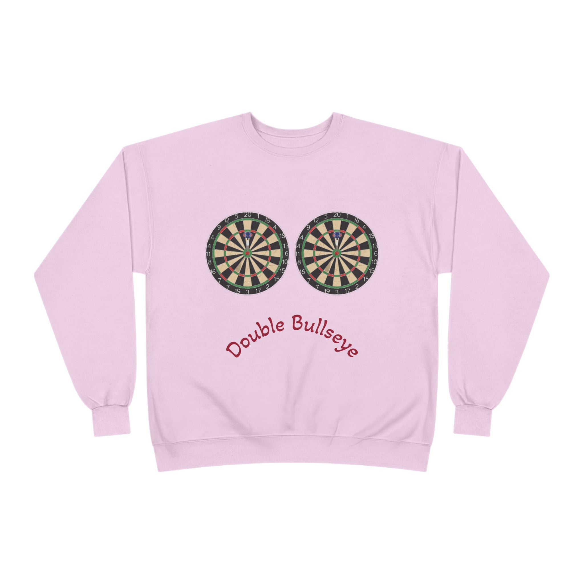 Double Bullseye Crewneck Sweatshirt — Darts Humor Graphic