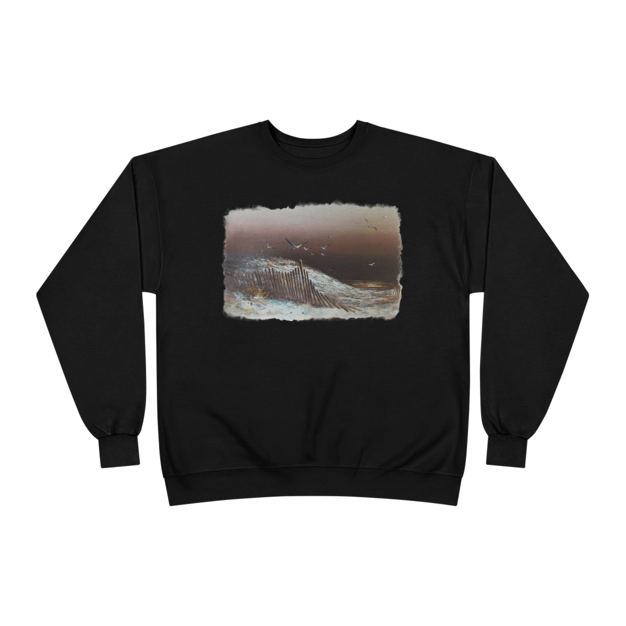 Whale Horizon Crewneck Sweatshirt — Vintage Ocean Graphic