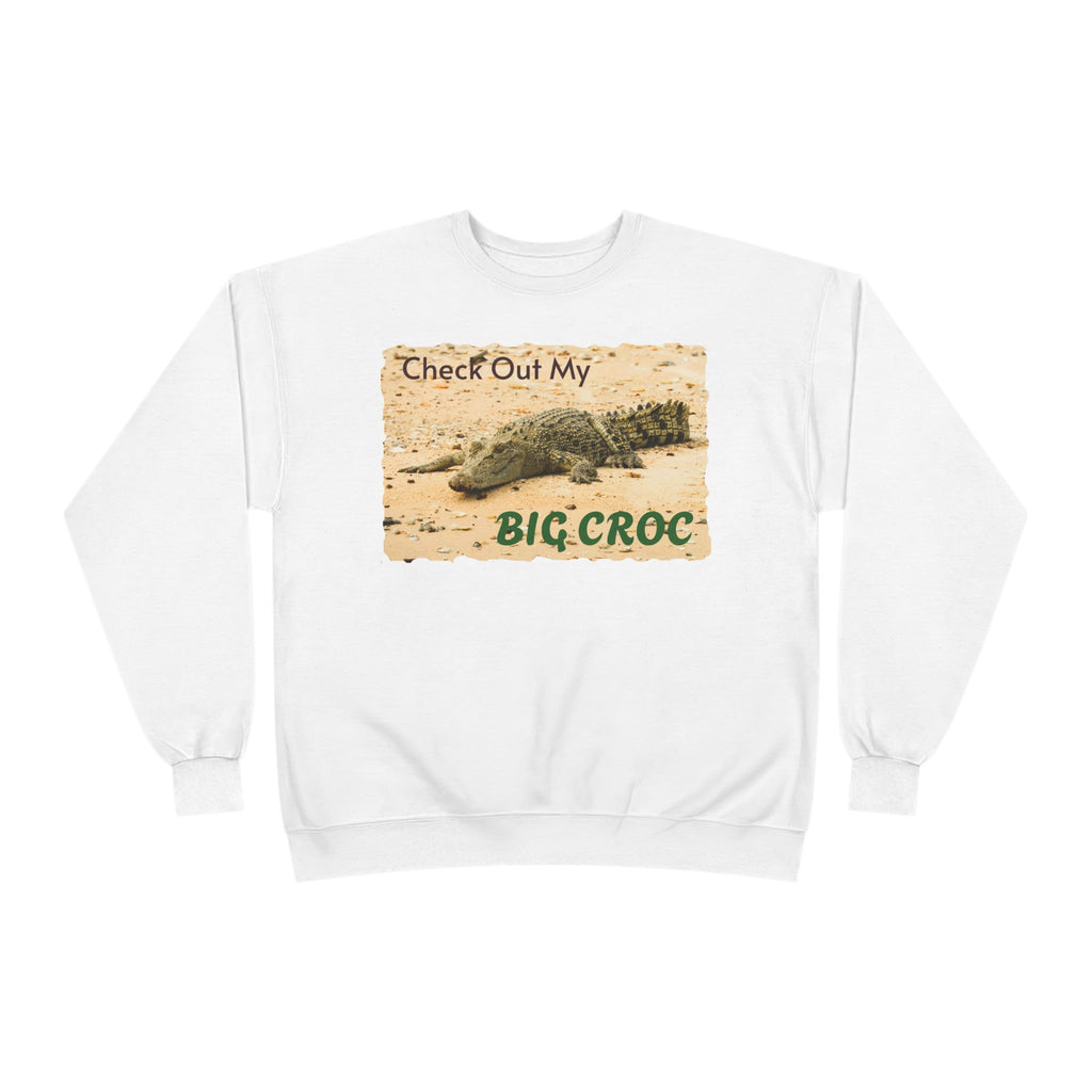 Crocodile Graphic Sweatshirt — "Check Out My Big Croc" Vintage Beach Vibe