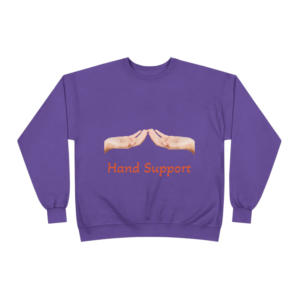 Hand Support Crewneck Sweatshirt — Comfort & Care Graphic
