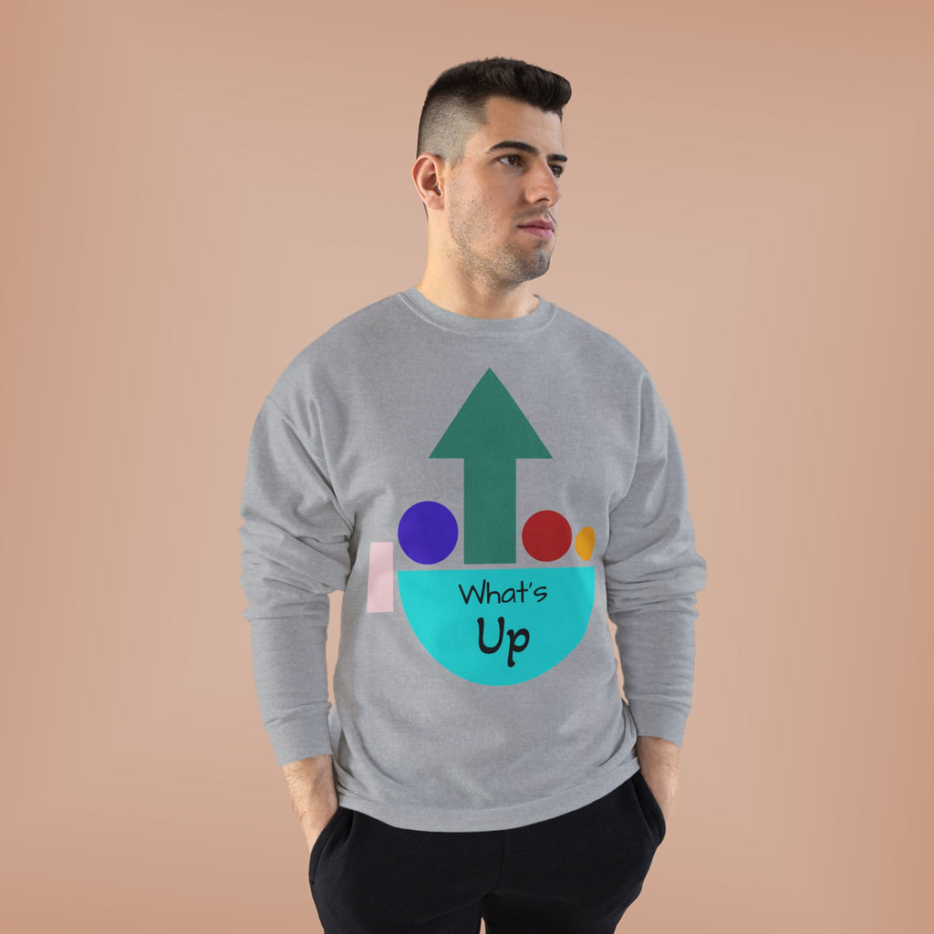 What's Up Arrow Crewneck Sweatshirt — Playful Graphic Pullover