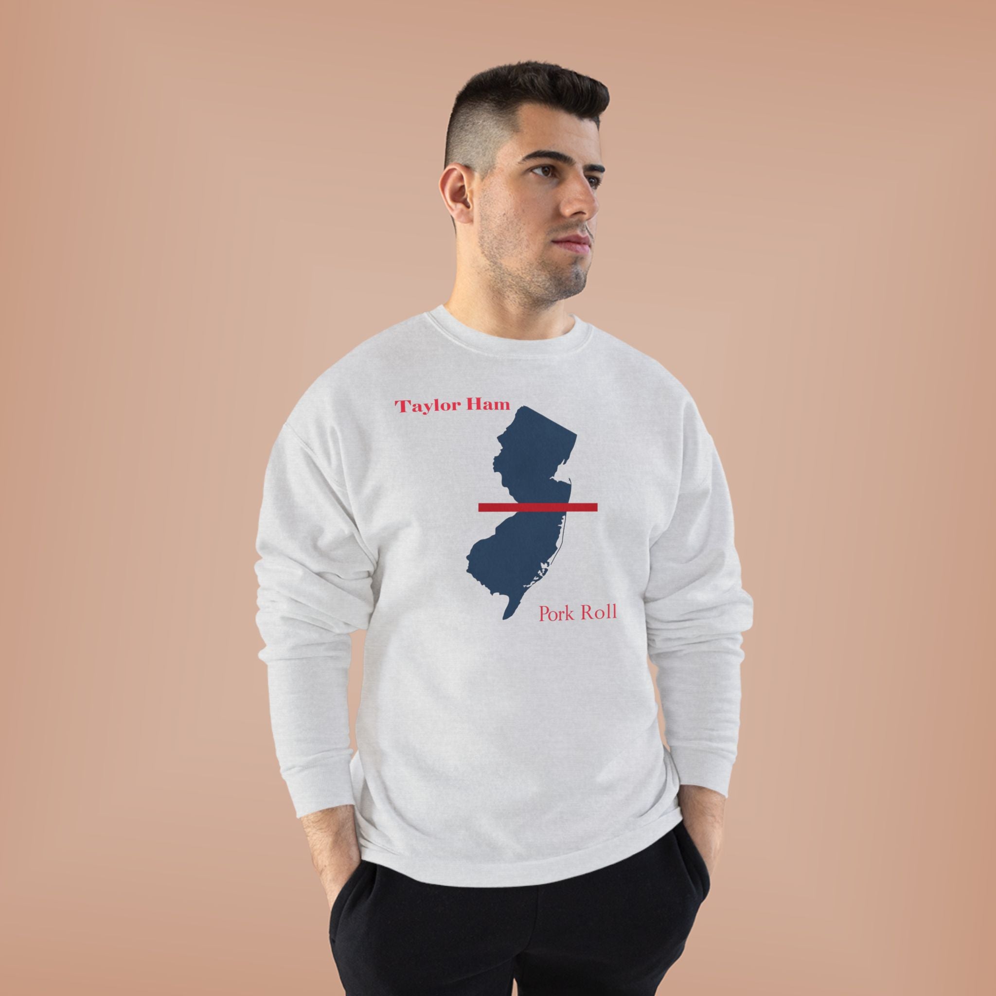 New Jersey State Crewneck Sweatshirt – Taylor Ham / Pork Roll Map Design