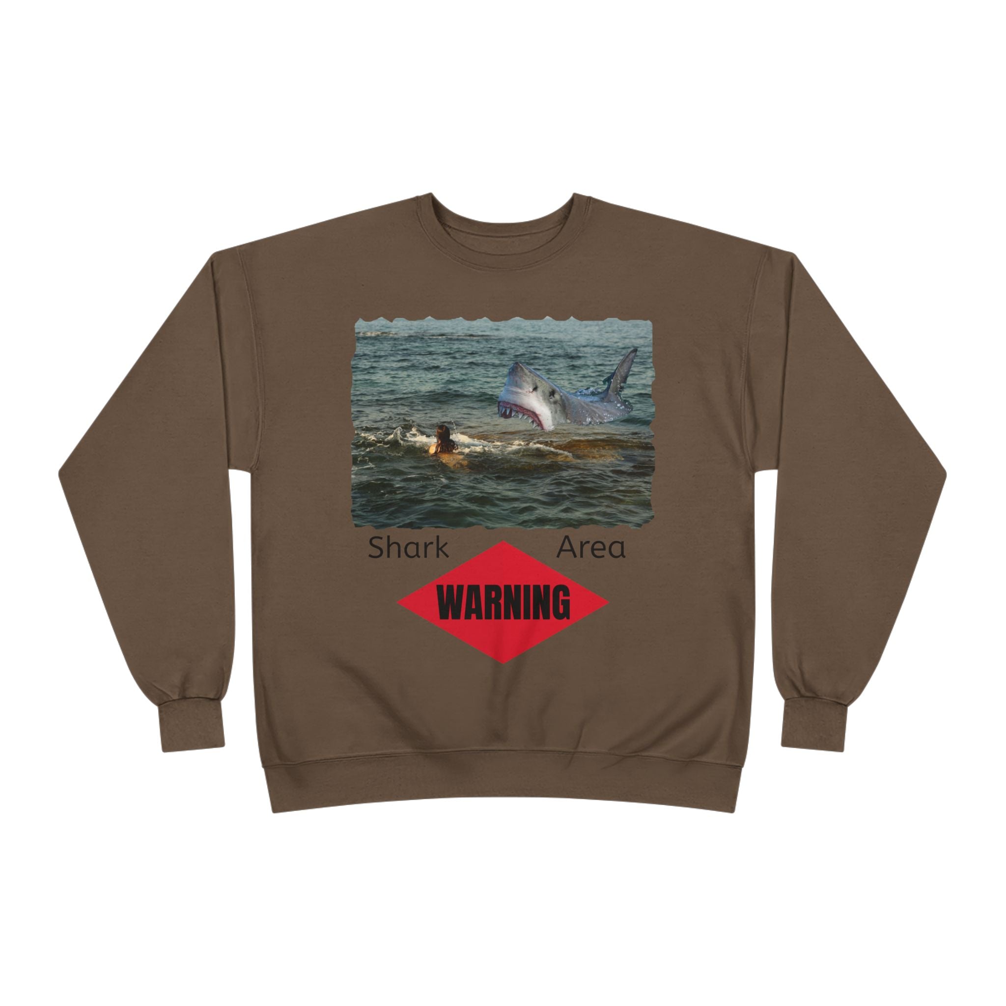 Shark Attack Warning Crewneck Sweatshirt