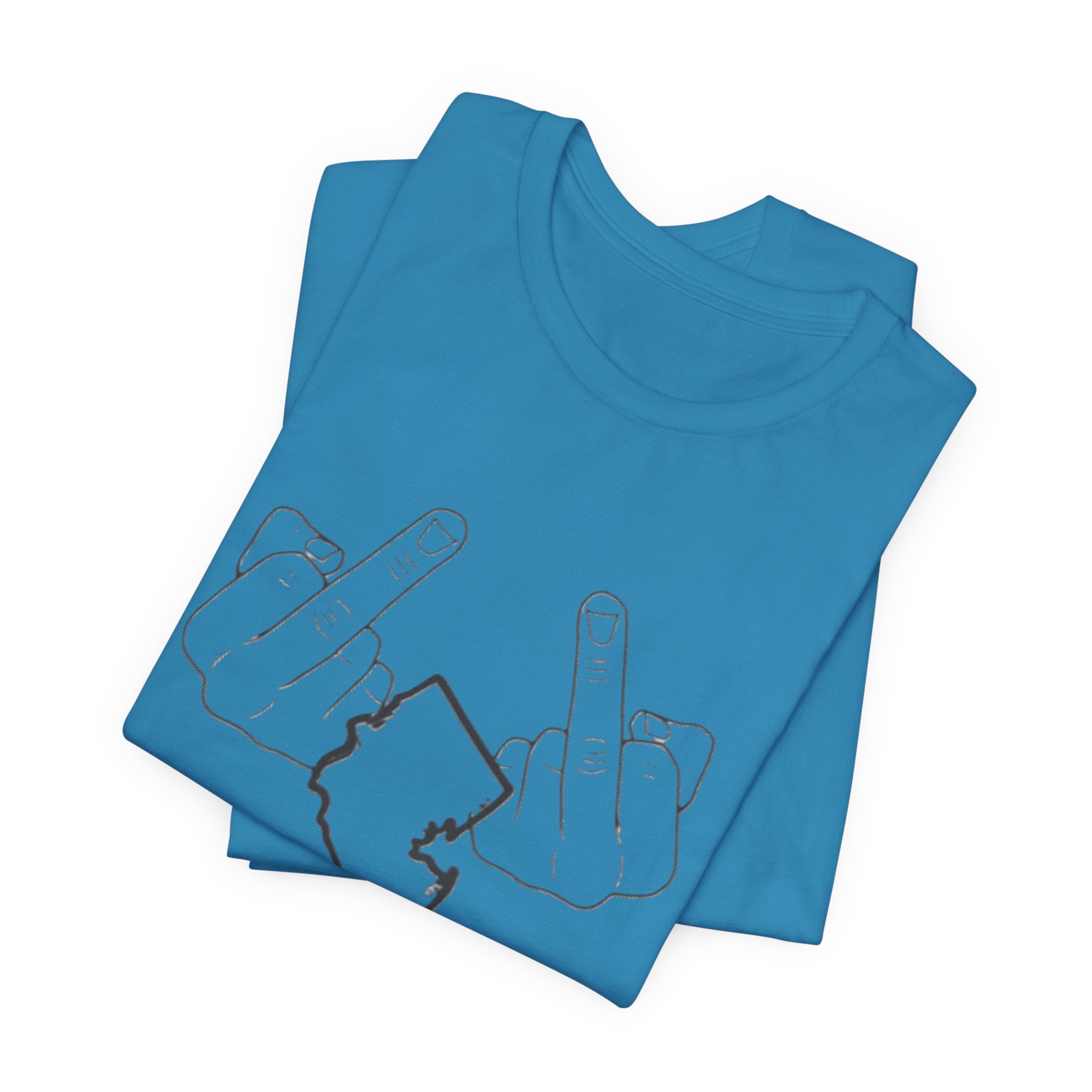T-Shirt - 'We Love You Too' New Jersey Middle Finger Outline Graphic Tee