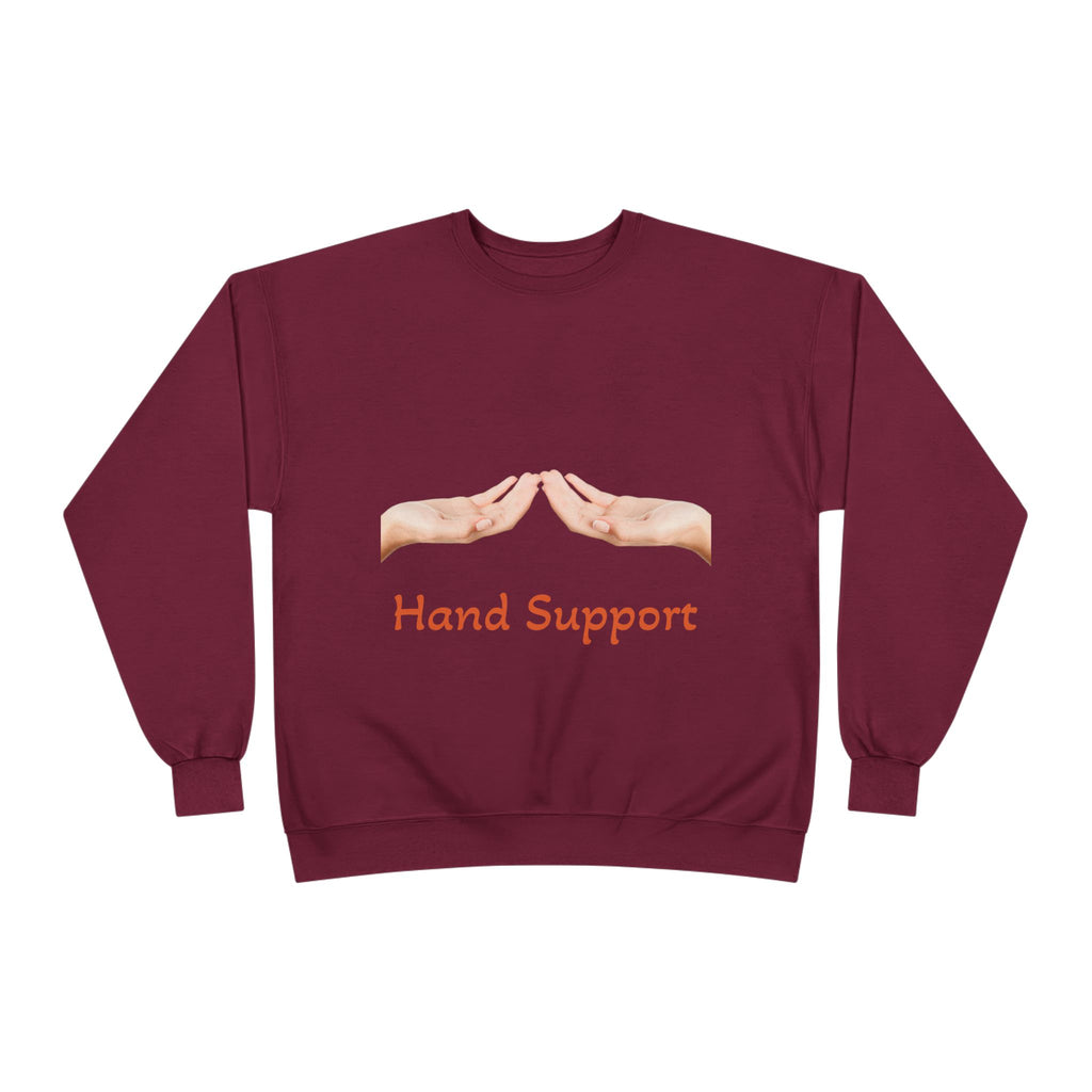 Hand Support Crewneck Sweatshirt — Comfort & Care Graphic