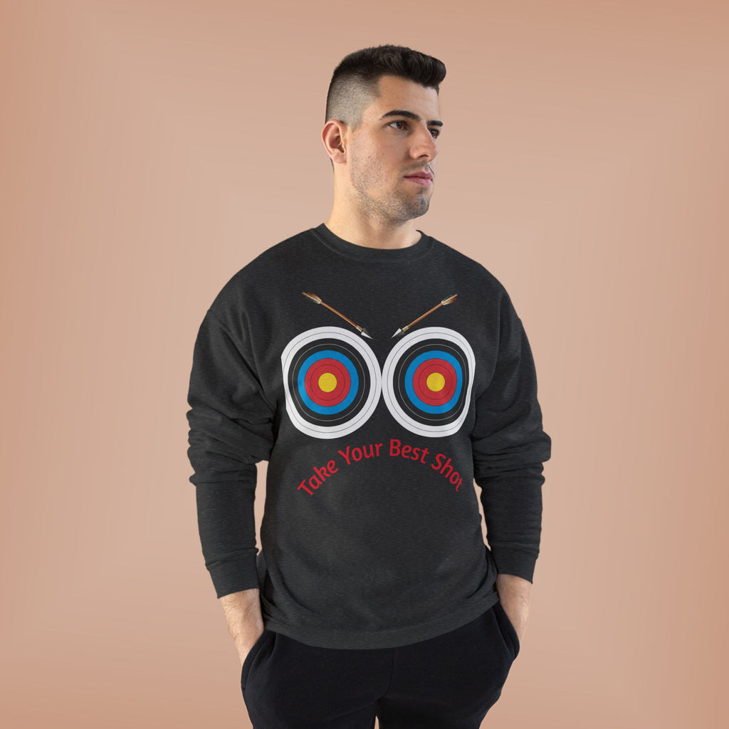 Take Your Best Shot Crewneck Sweatshirt — Archery Target Graphic