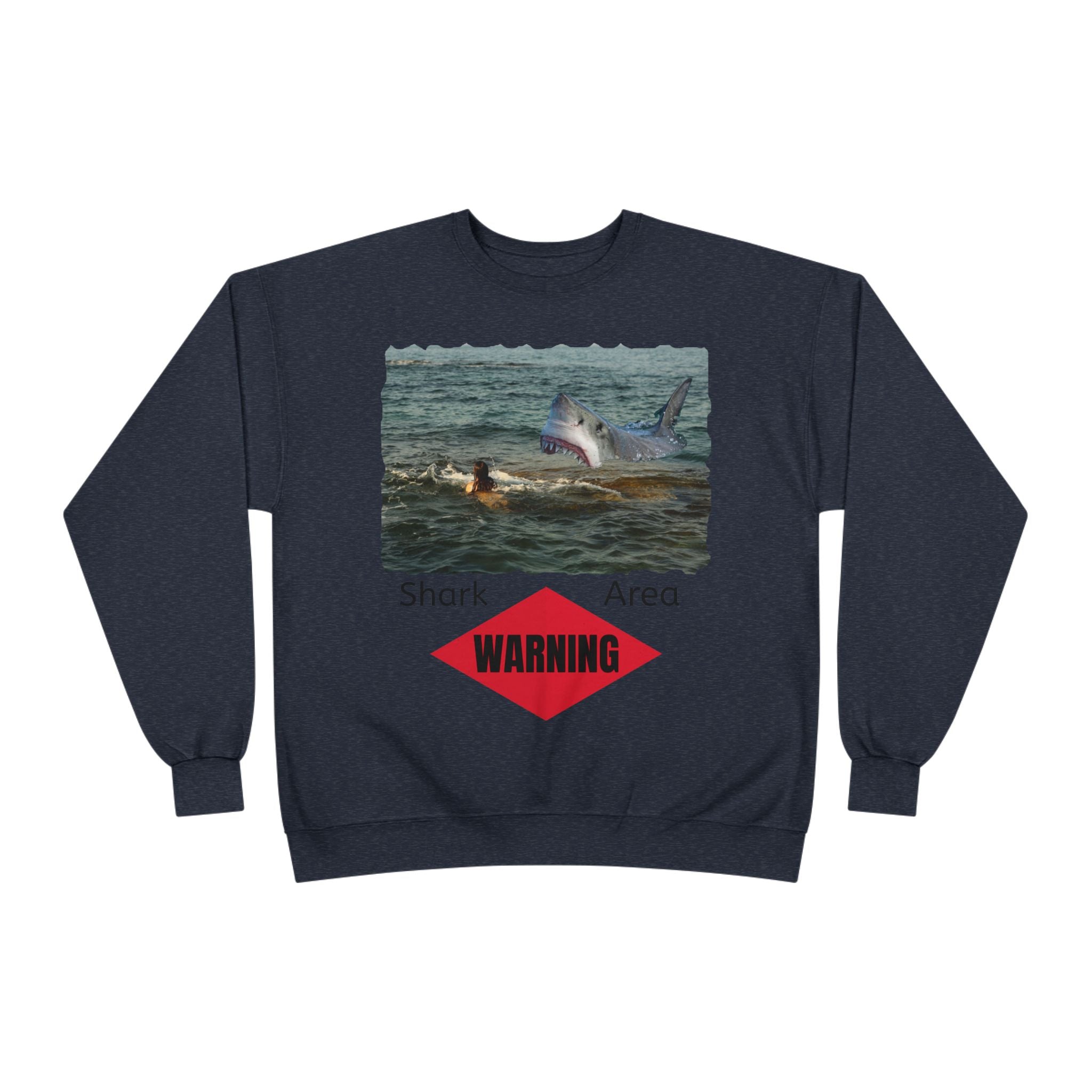 Shark Attack Warning Crewneck Sweatshirt