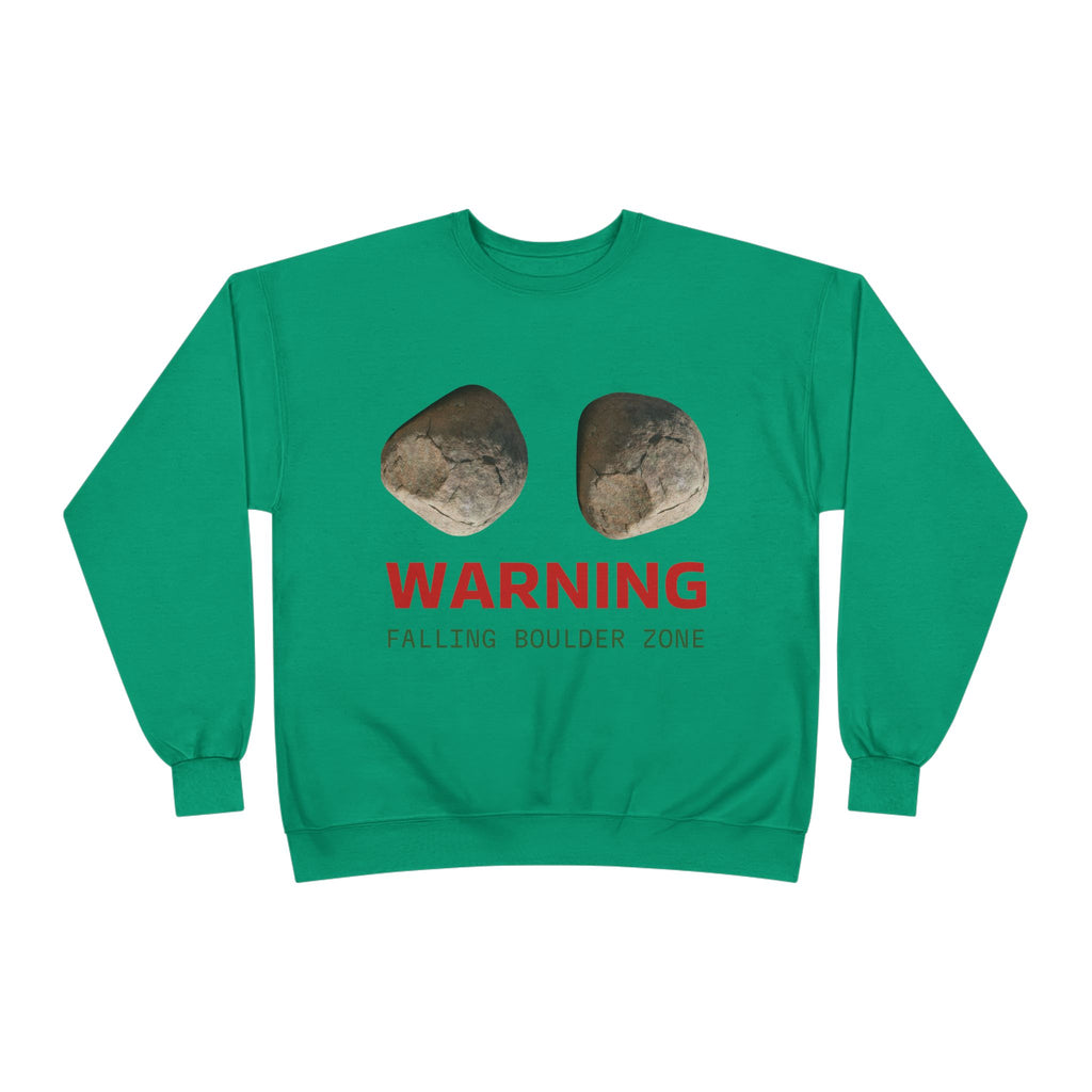 Warning Falling Boulder Zone Crewneck Sweatshirt
