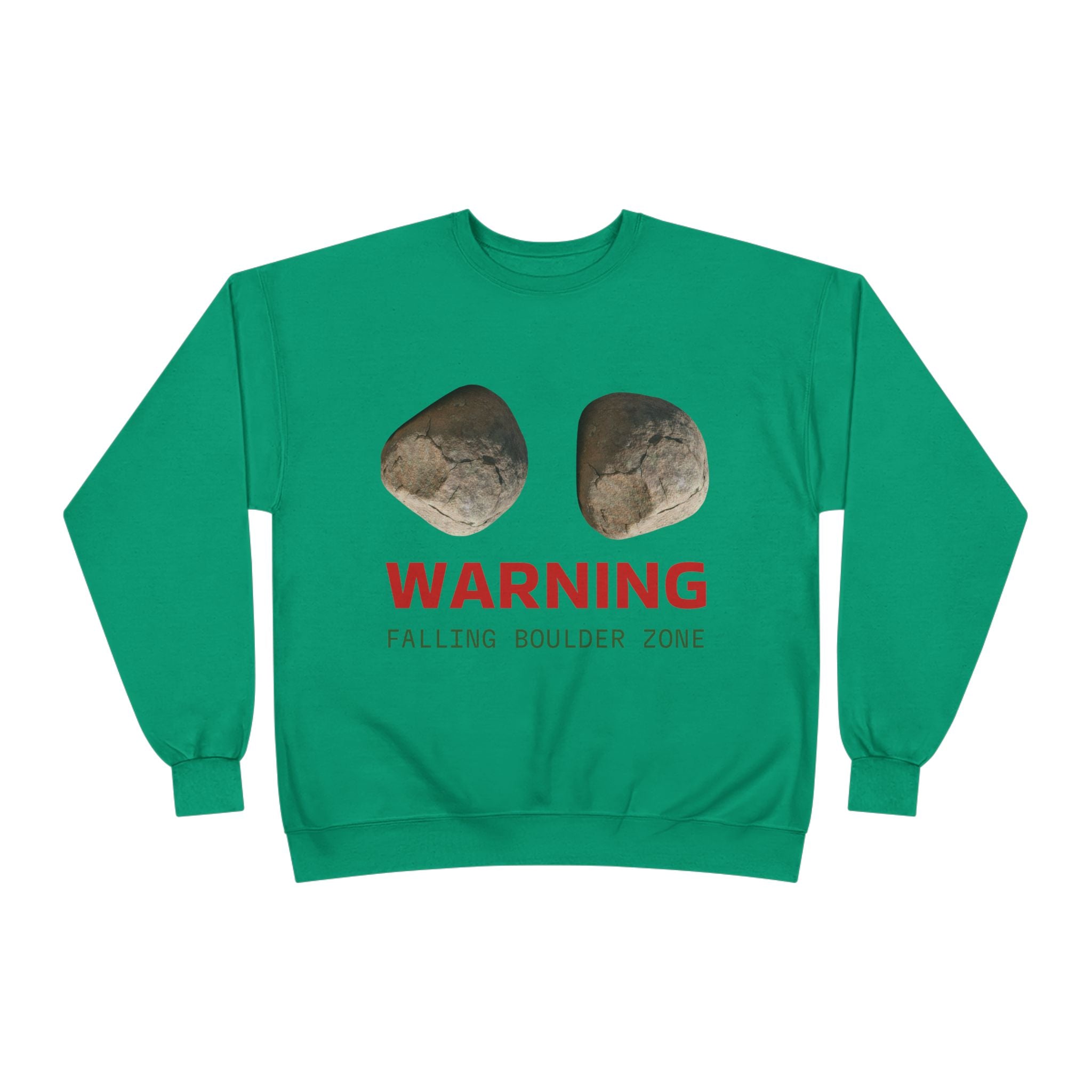 Warning Falling Boulder Zone Crewneck Sweatshirt