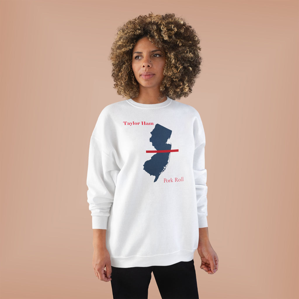New Jersey State Crewneck Sweatshirt – Taylor Ham / Pork Roll Map Design