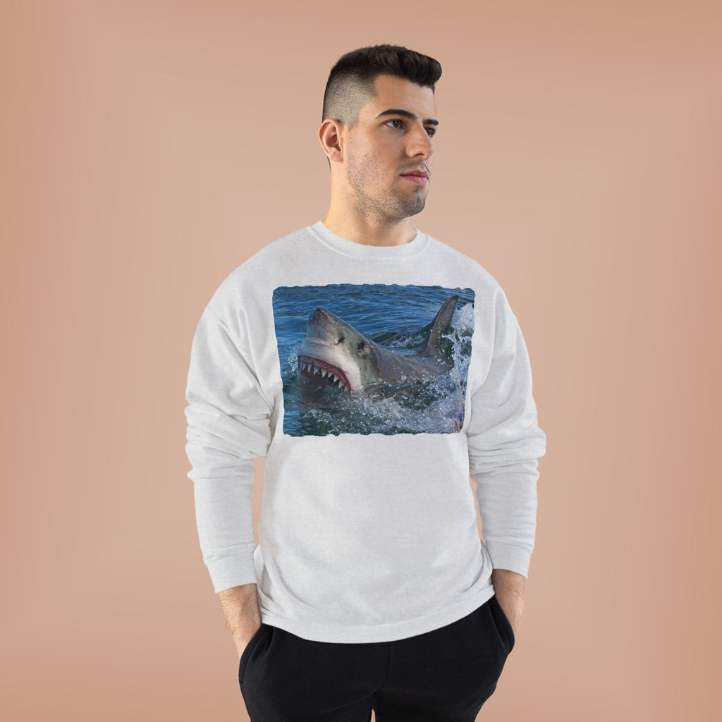 Great White Shark Crewneck Sweatshirt — Ocean Predator Graphic Sweatshirt
