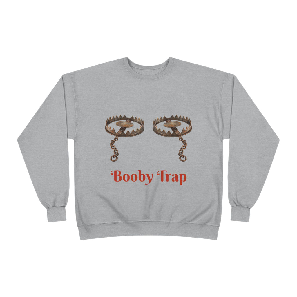Booby Trap Sweatshirt — Funny Vintage Trap Illustration Humor Pullover