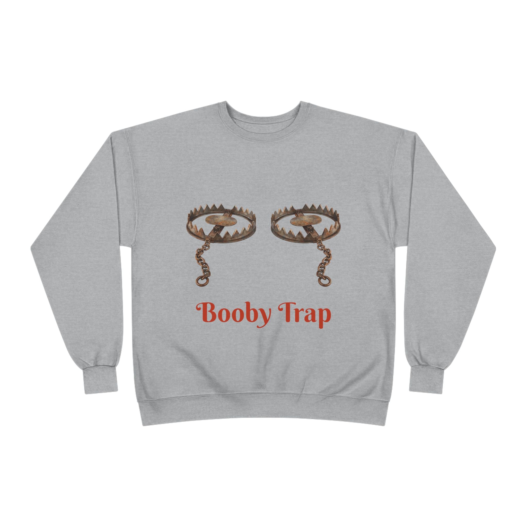 Booby Trap Sweatshirt — Funny Vintage Trap Illustration Humor Pullover