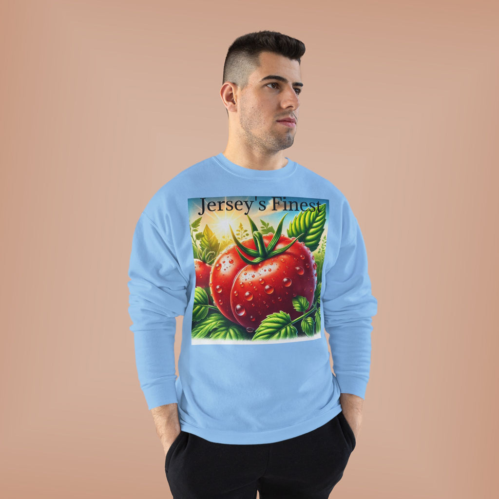 Tomato Crewneck Sweatshirt — "Jersey's Finest" Garden Produce Graphic