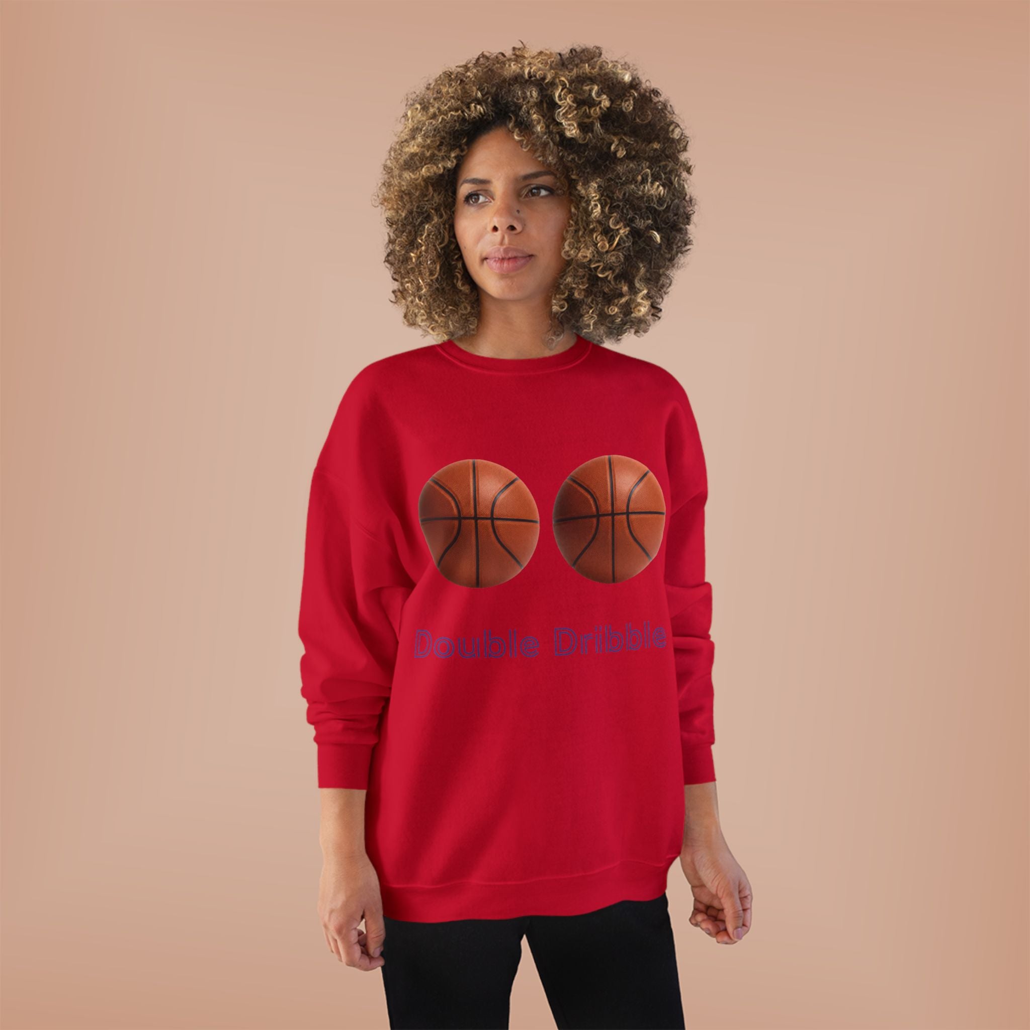 Crewneck Sweatshirt — "Double Dribble" Basketball Graphic