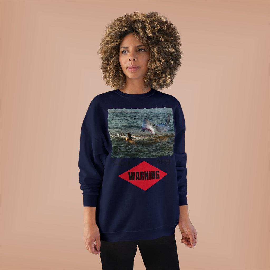 Shark Attack Warning Crewneck Sweatshirt