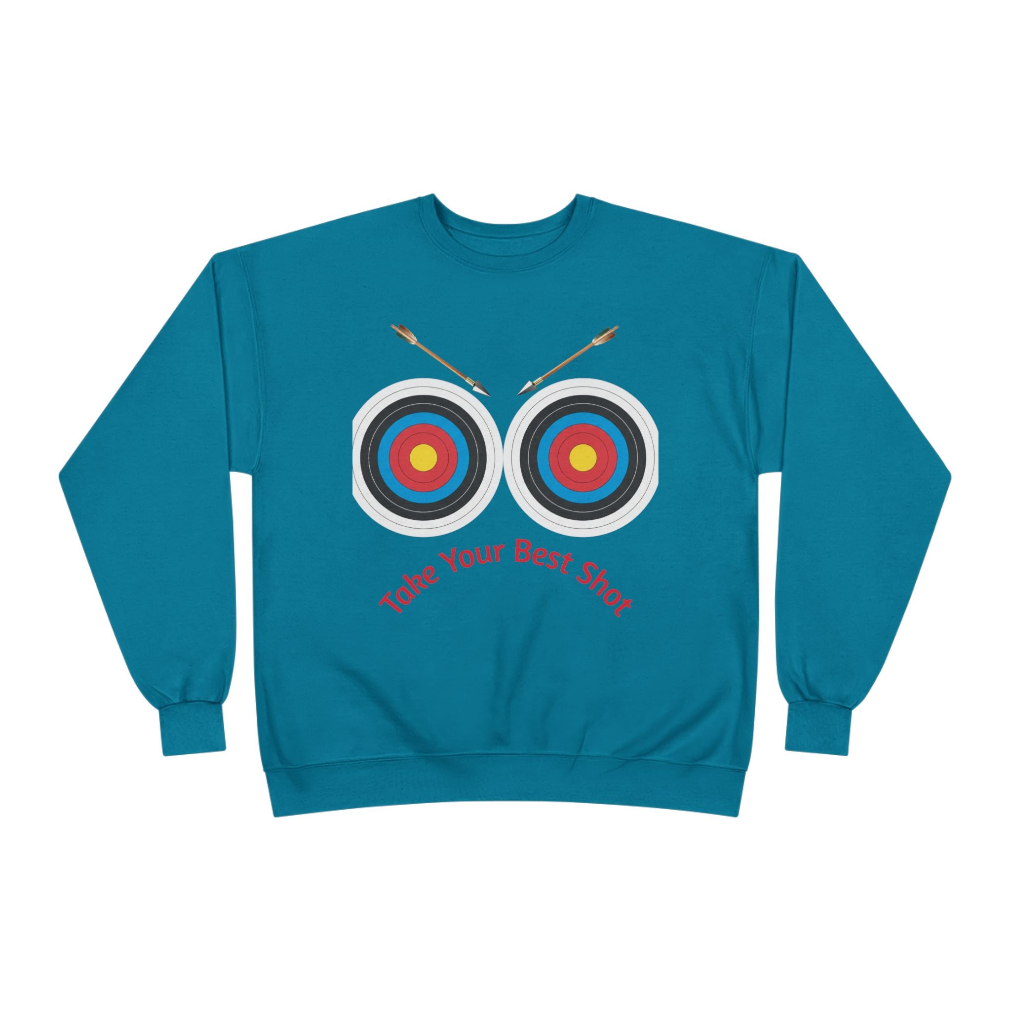 Take Your Best Shot Crewneck Sweatshirt — Archery Target Graphic