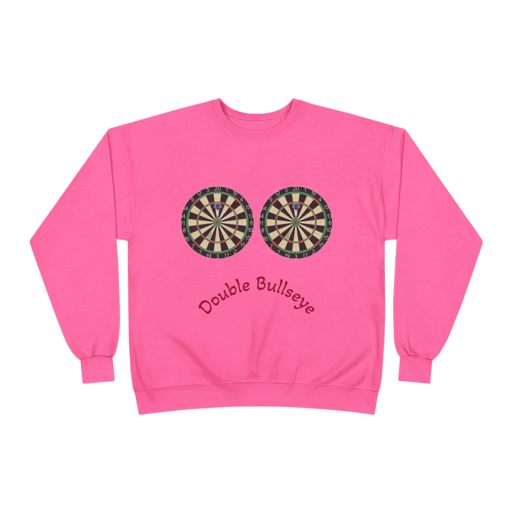 Double Bullseye Crewneck Sweatshirt — Darts Humor Graphic