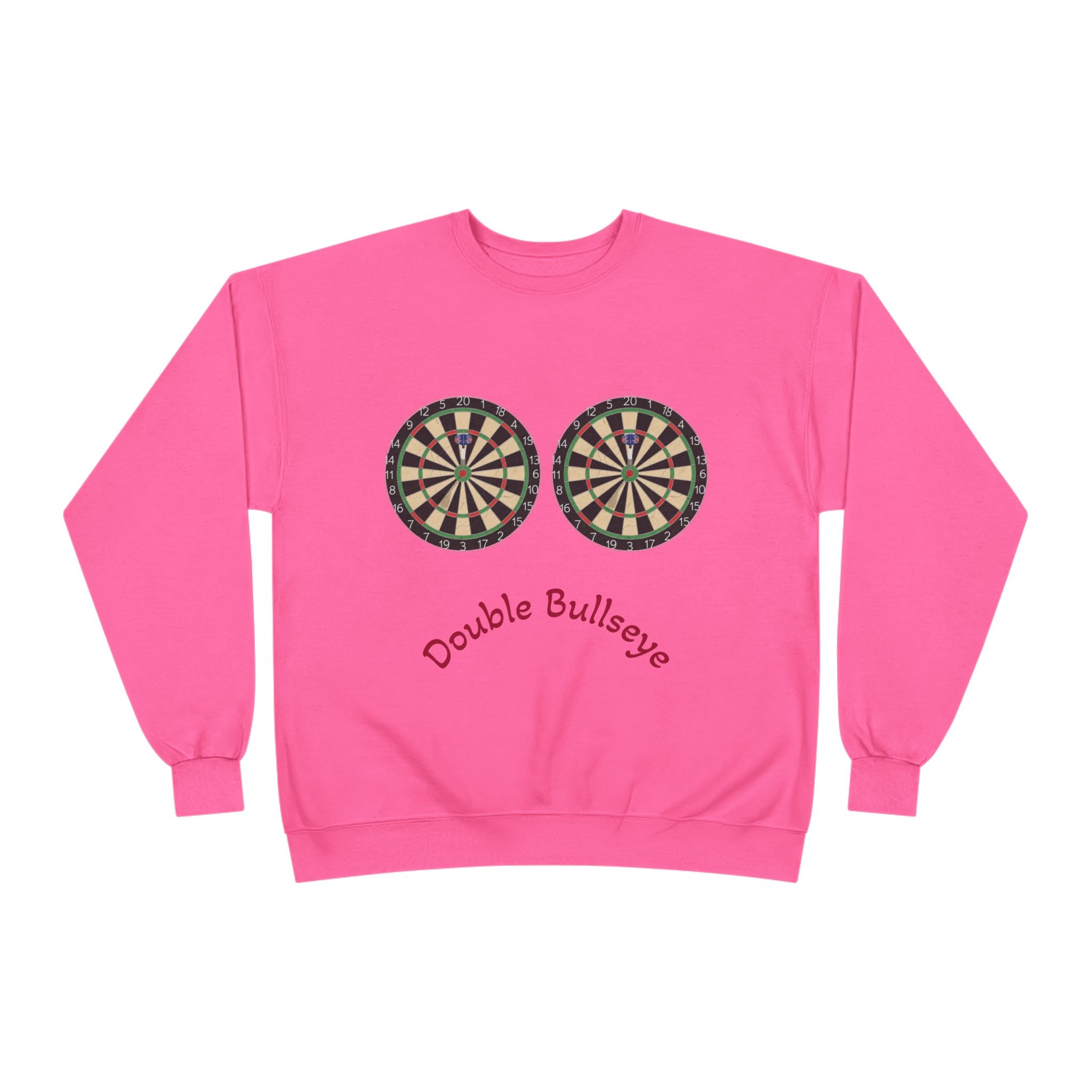 Double Bullseye Crewneck Sweatshirt — Darts Humor Graphic