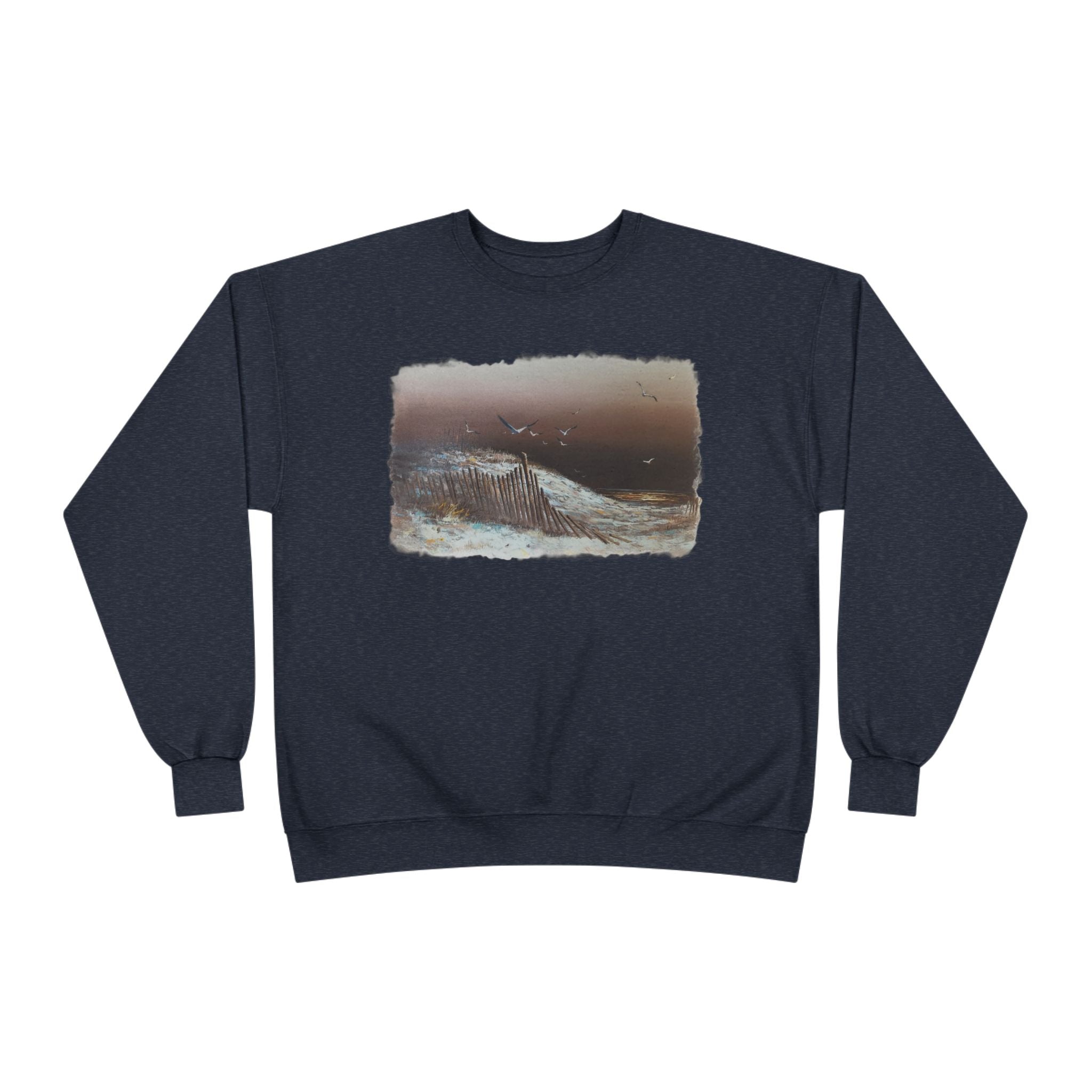 Whale Horizon Crewneck Sweatshirt — Vintage Ocean Graphic