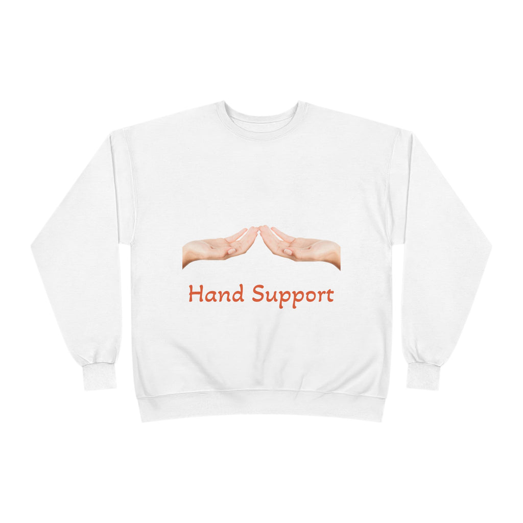 Hand Support Crewneck Sweatshirt — Comfort & Care Graphic