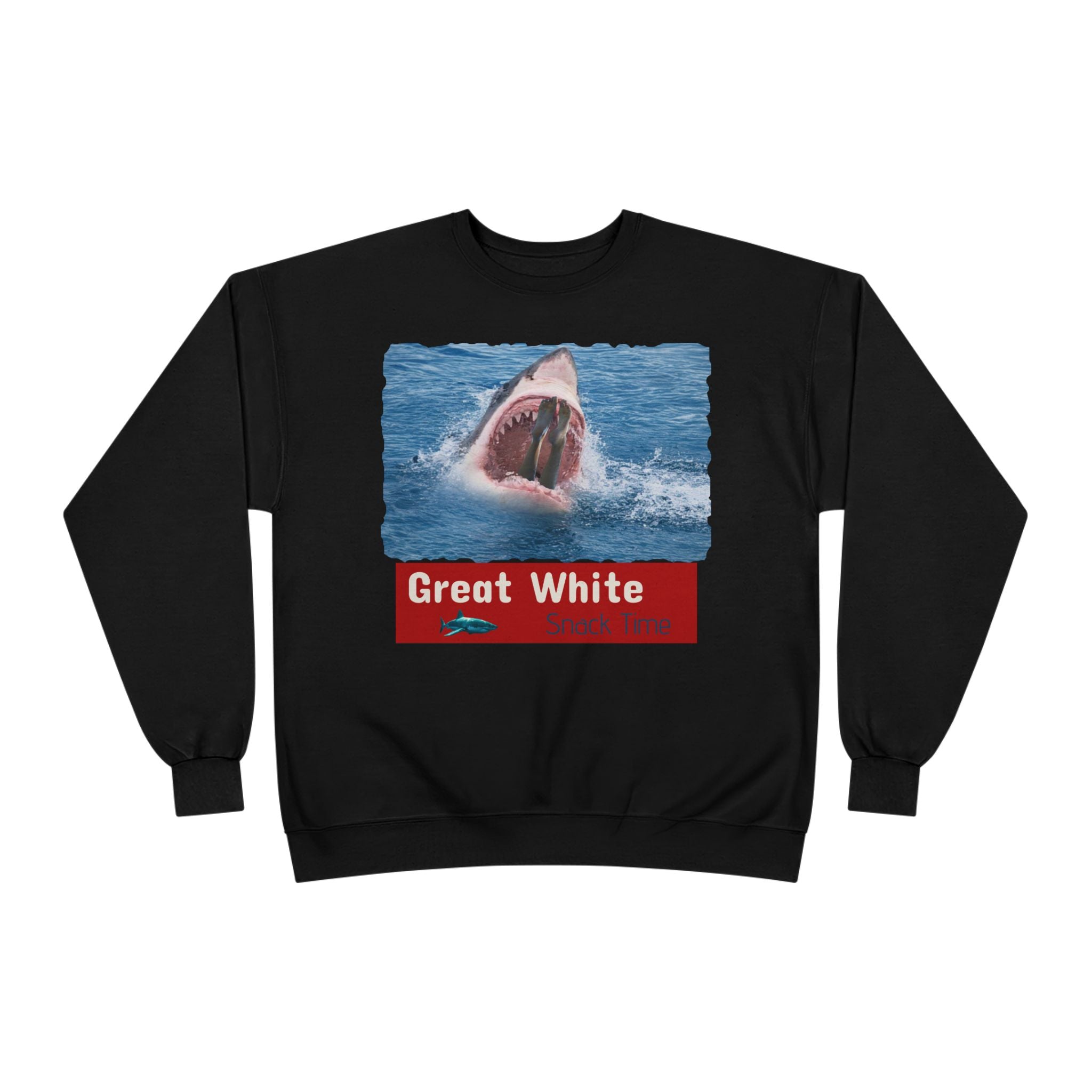 Great White Shark Crewneck Sweatshirt — Ocean Graphic Pullover