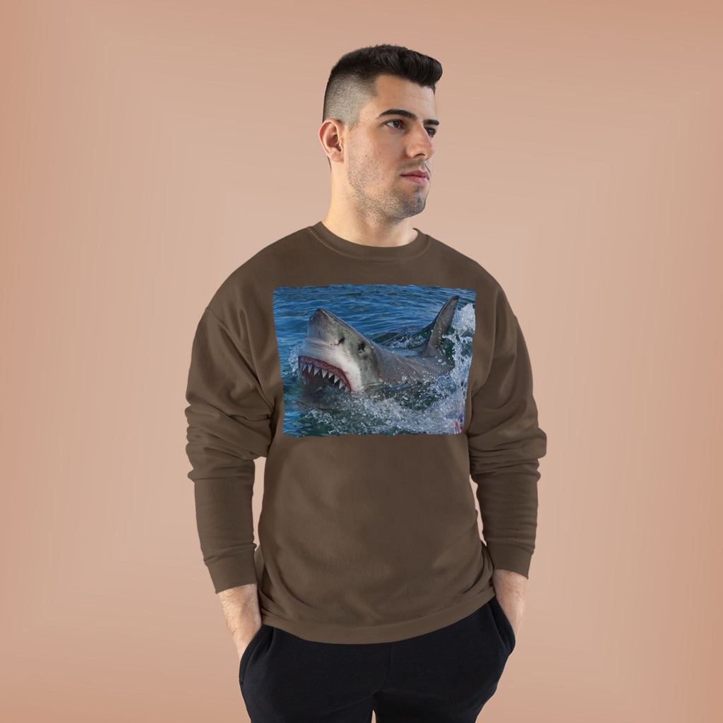 Great White Shark Crewneck Sweatshirt — Ocean Predator Graphic Sweatshirt