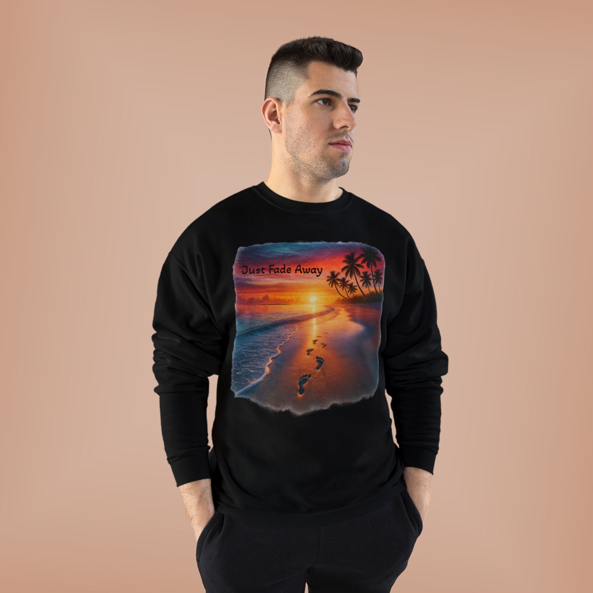 Crewneck Sweatshirt — Sunset Beach "Footprints" Graphic